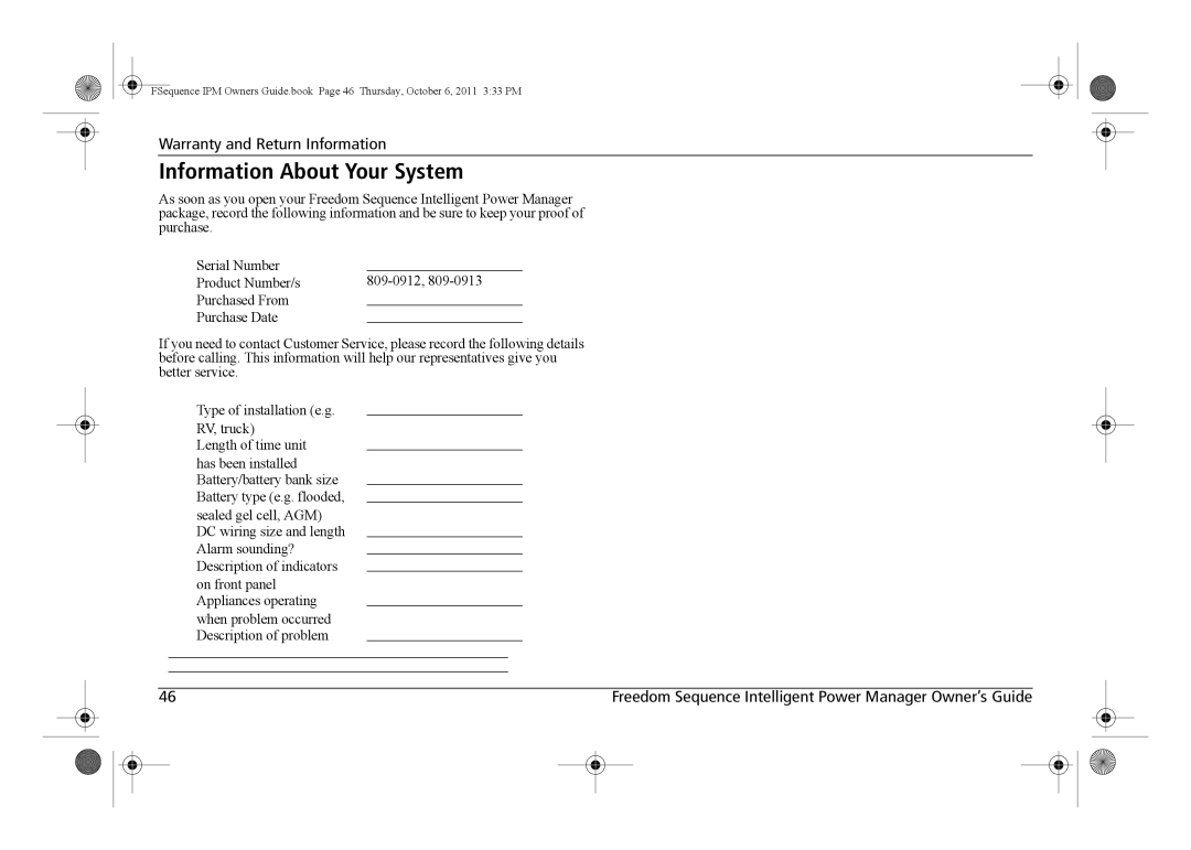 Xantrex Technology 809-0912 manual Information About Your System 