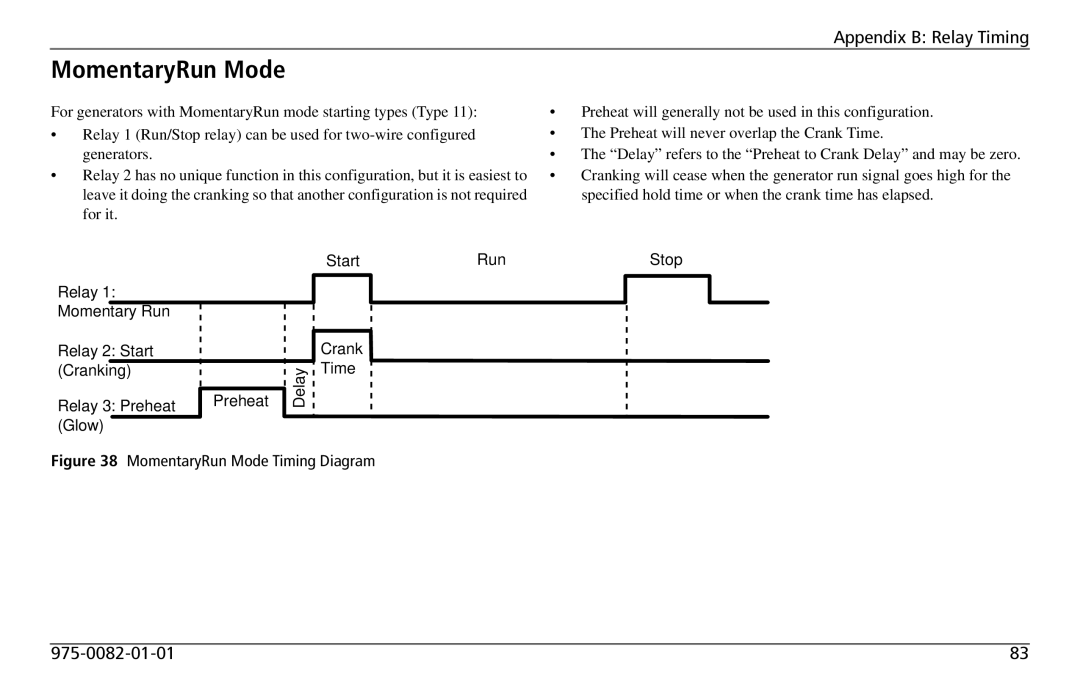 Xantrex Technology 809-0915 manual MomentaryRun Mode Timing Diagram 