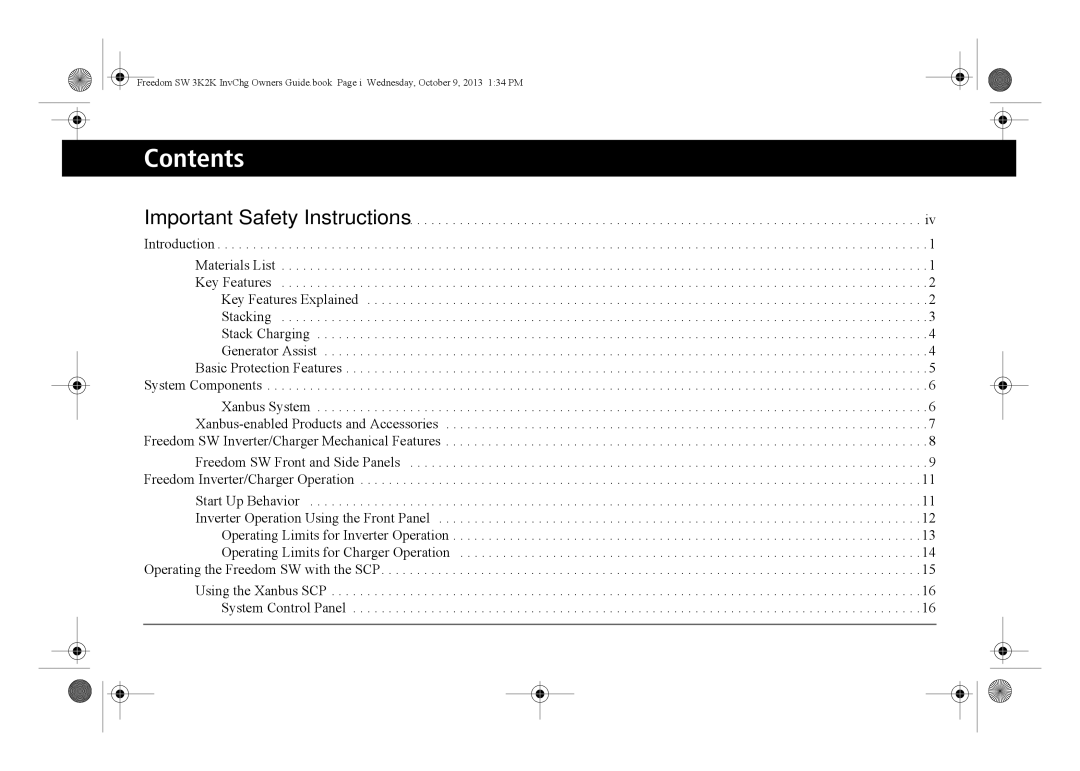 Xantrex Technology 815-2024, 815-3024, 815-3012, 815-2012 manual Contents 