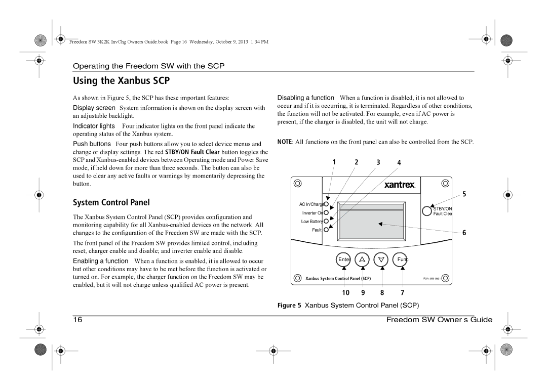 Xantrex Technology 815-2012, 815-3024, 815-3012, 815-2024 manual Using the Xanbus SCP, System Control Panel, 10 9 8 