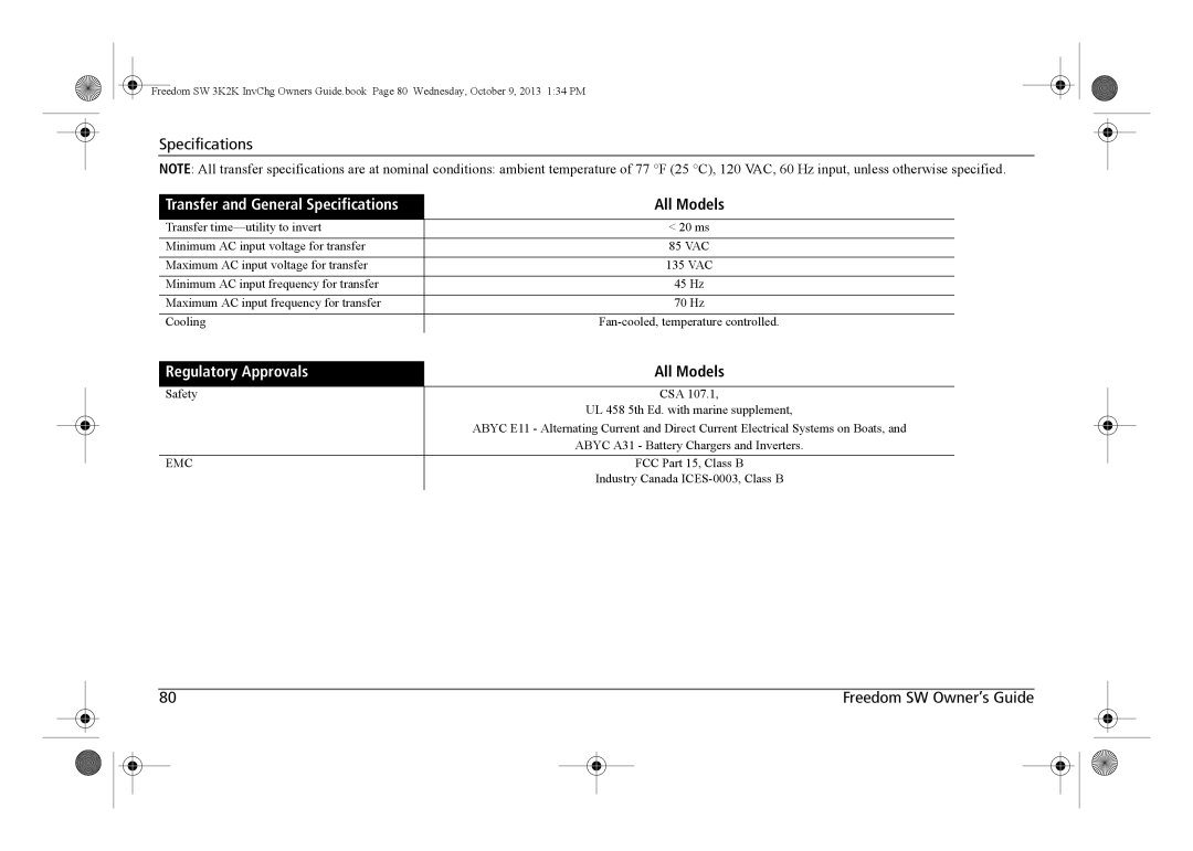 Xantrex Technology 815-2012, 815-3024, 815-3012, 815-2024 manual All Models, Regulatory Approvals 