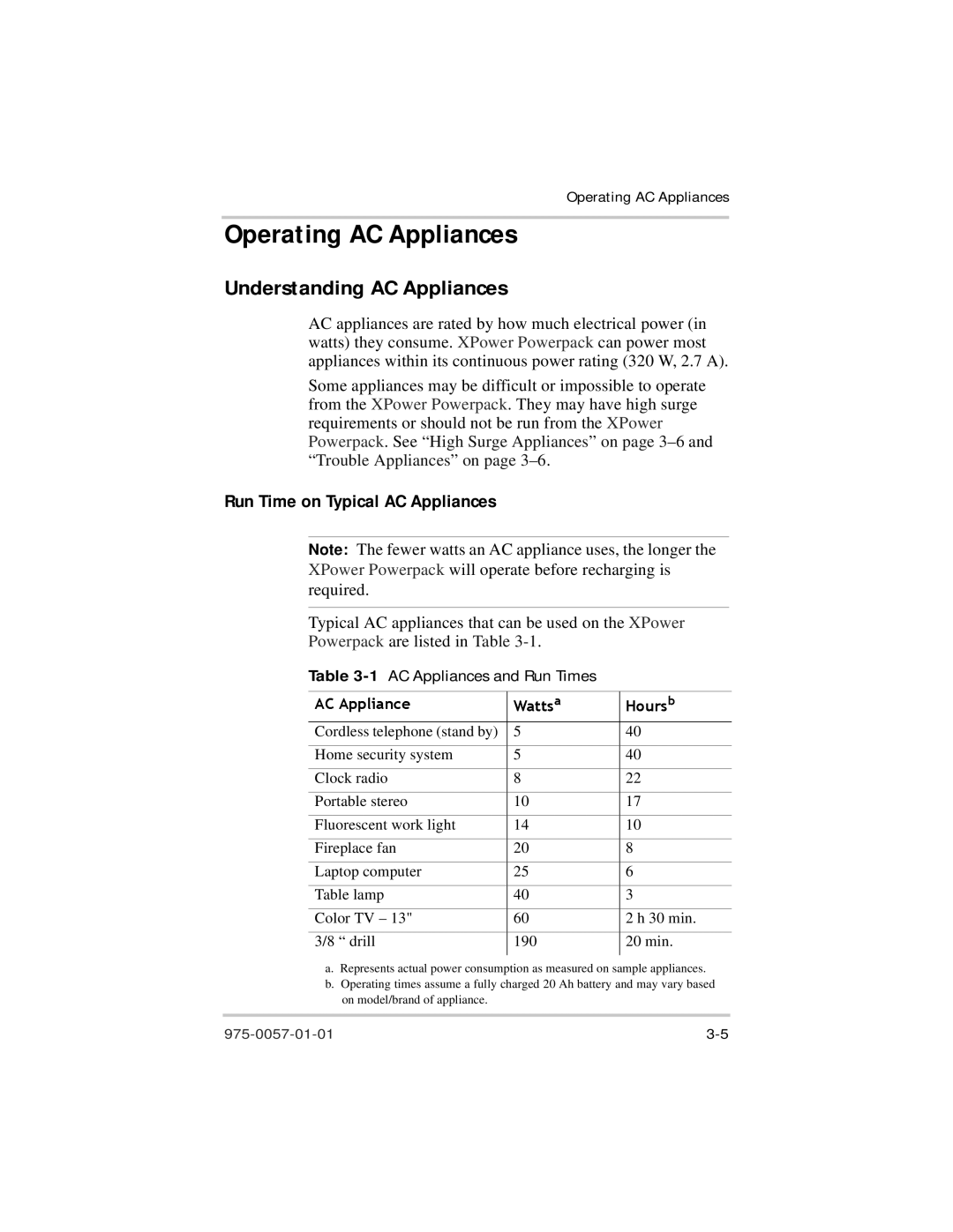 Xantrex Technology 975-0057-01-01 warranty Operating AC Appliances, Understanding AC Appliances 