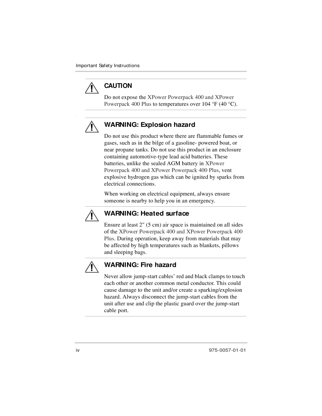 Xantrex Technology 975-0057-01-01 warranty Important Safety Instructions 