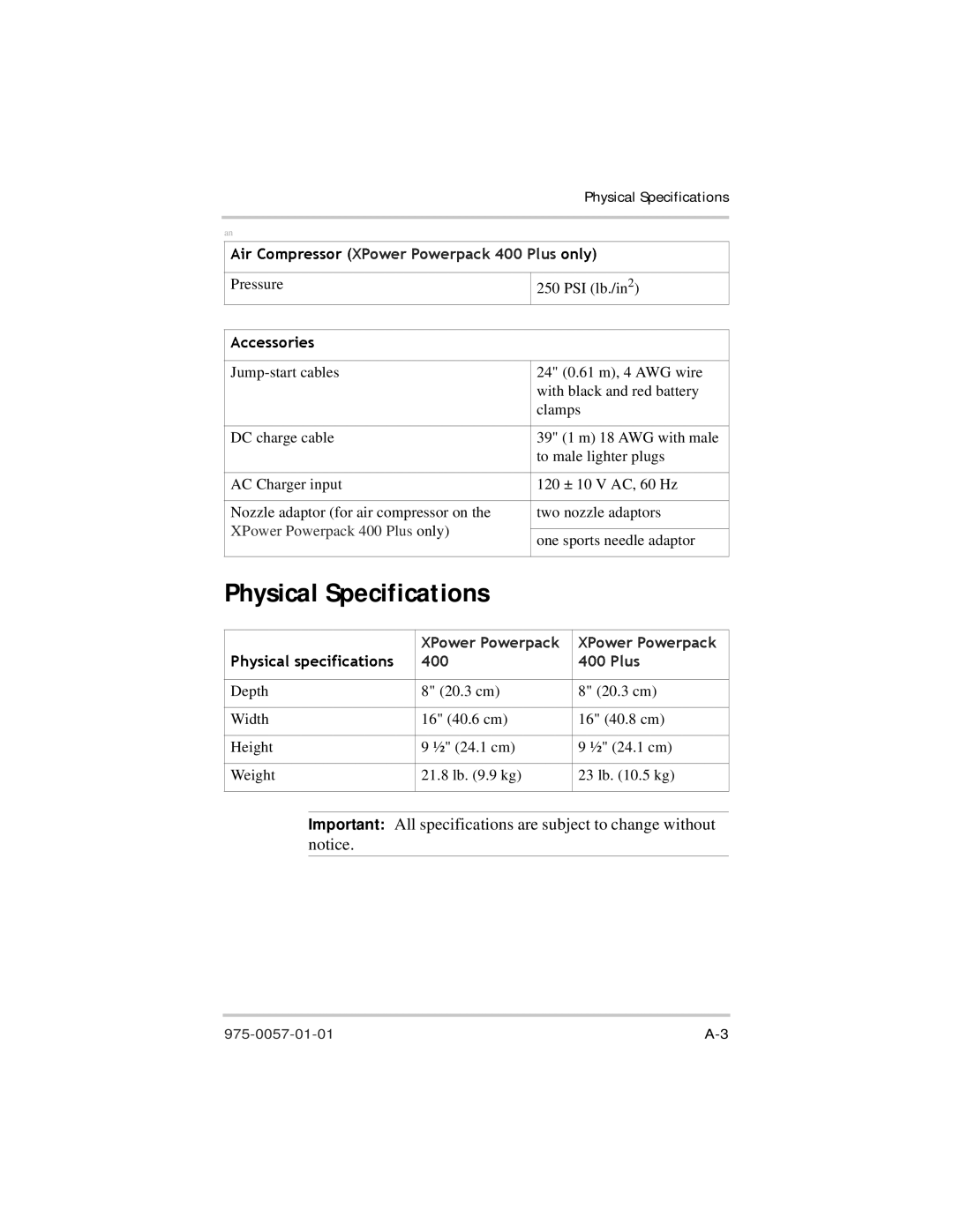 Xantrex Technology 975-0057-01-01 warranty DepthPhysicalspecifications 