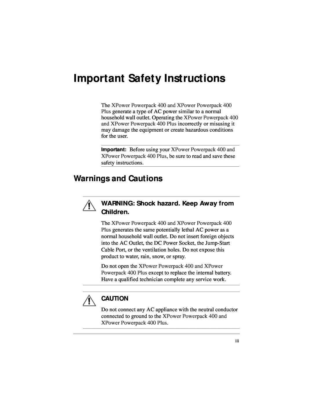 Xantrex Technology 975-0057-01-01 warranty Important Safety Instructions, Warnings and Cautions 