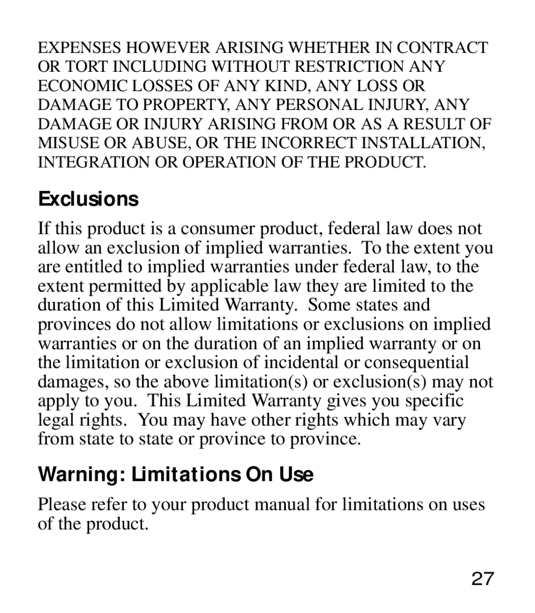 Xantrex Technology 975-0205-01-01 manual Exclusions 