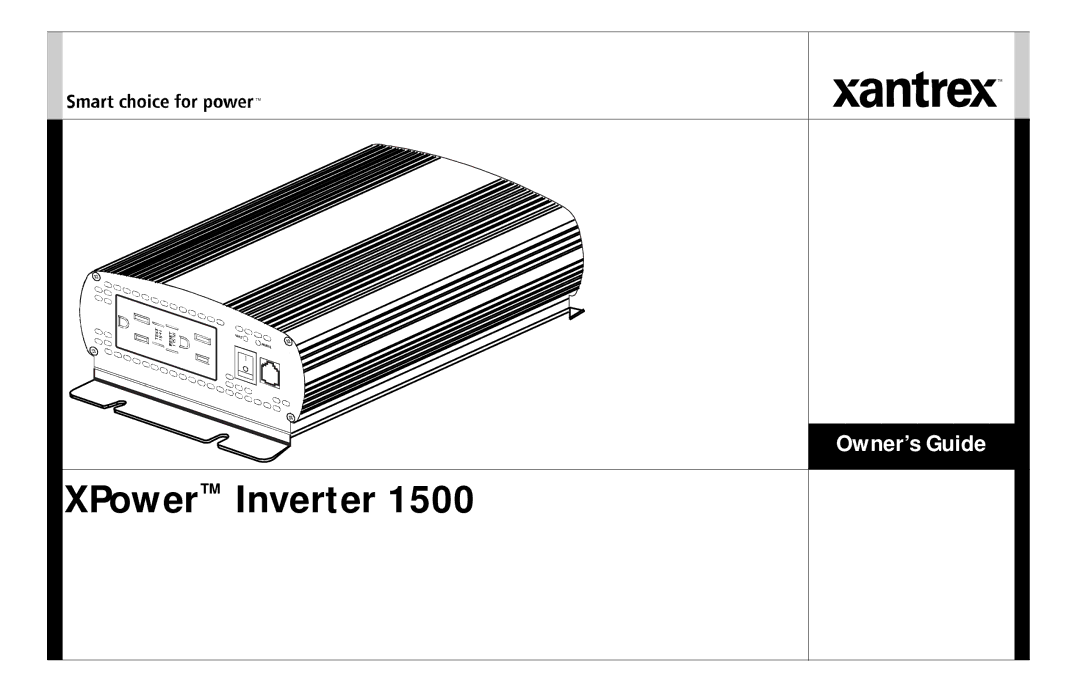 Xantrex Technology 975-0558-01-01 i manual XPower Inverter 