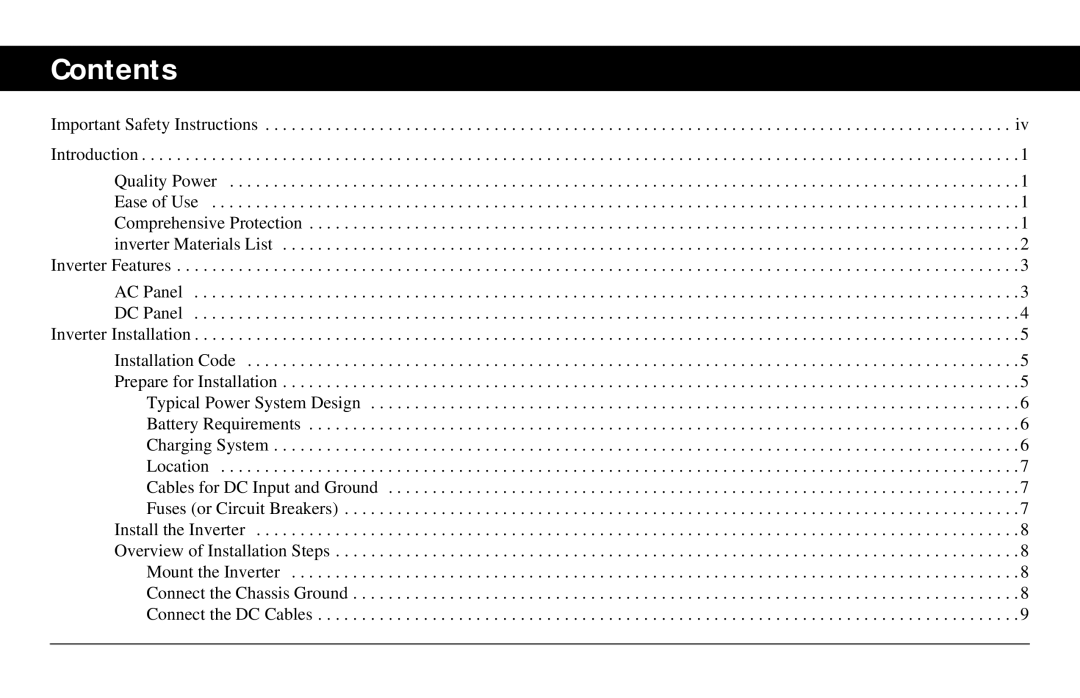 Xantrex Technology 975-0558-01-01 i manual Contents 