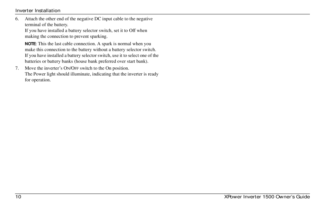 Xantrex Technology 975-0558-01-01 i manual Inverter Installation 