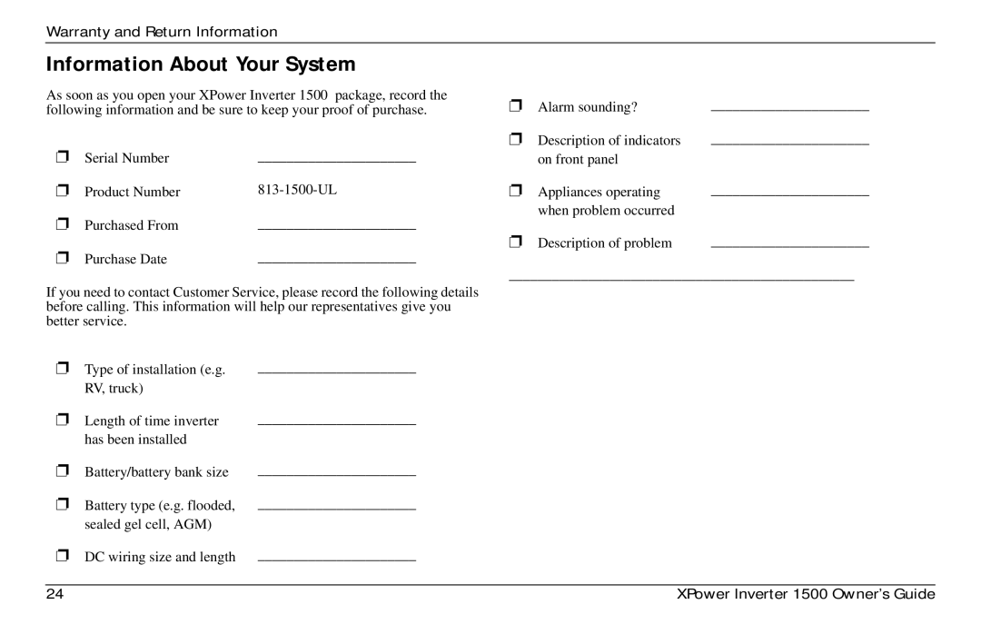 Xantrex Technology 975-0558-01-01 i manual Information About Your System 