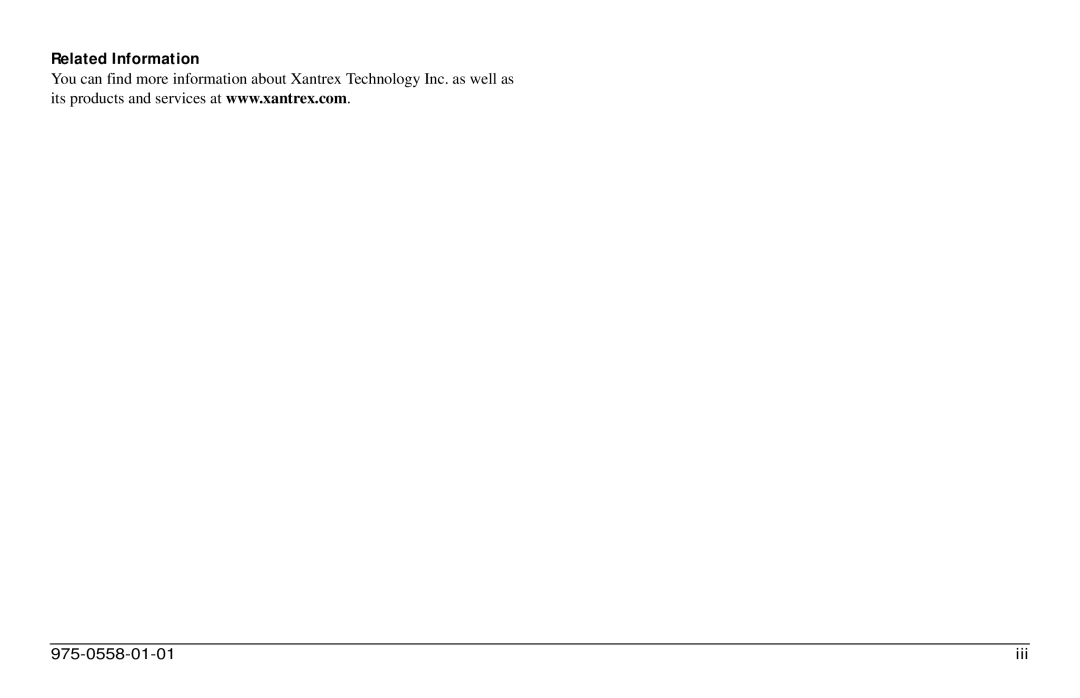 Xantrex Technology 975-0558-01-01 i manual Related Information 