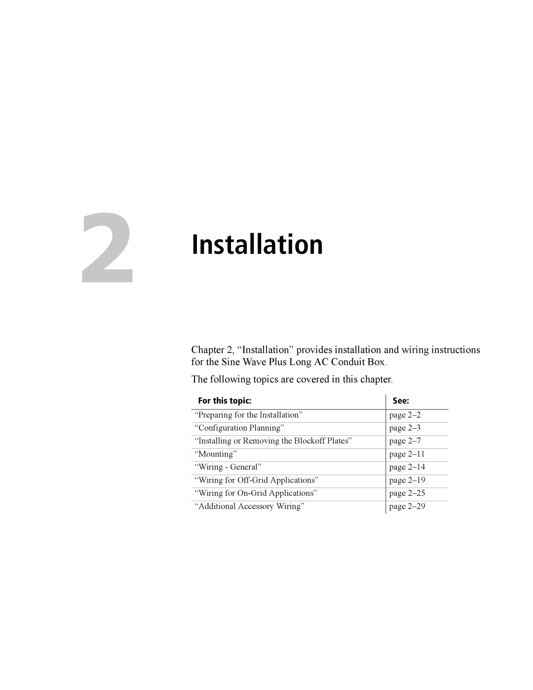 Xantrex Technology ACCB-L-L1 manual Installation 