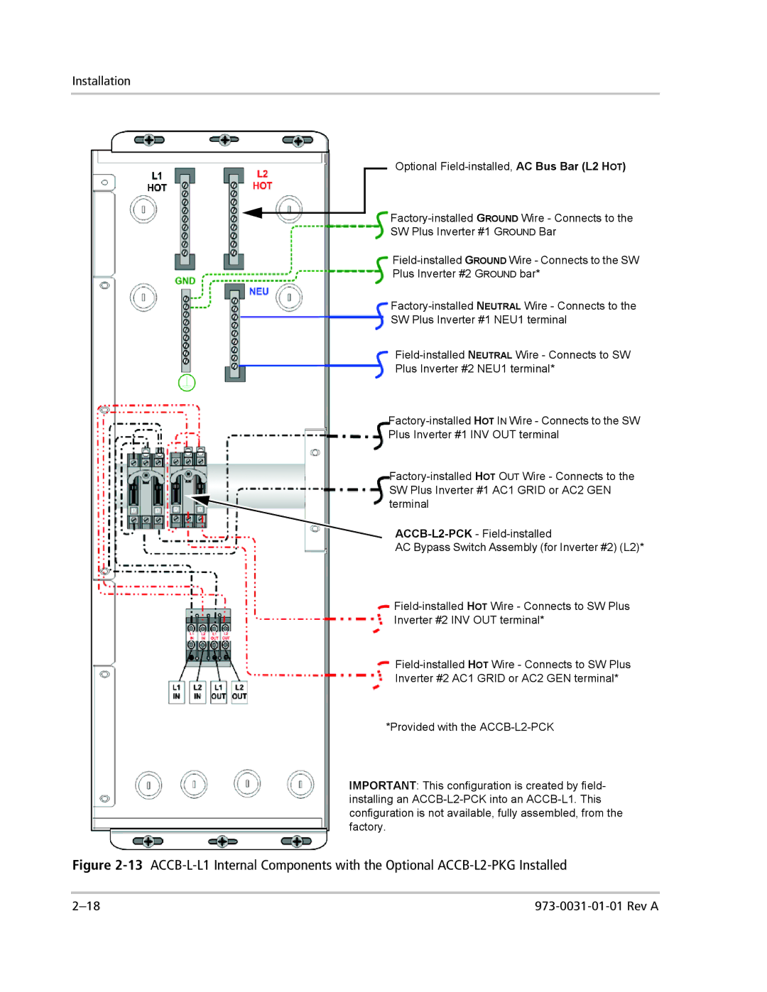 Xantrex Technology ACCB-L-L1 manual Installation 