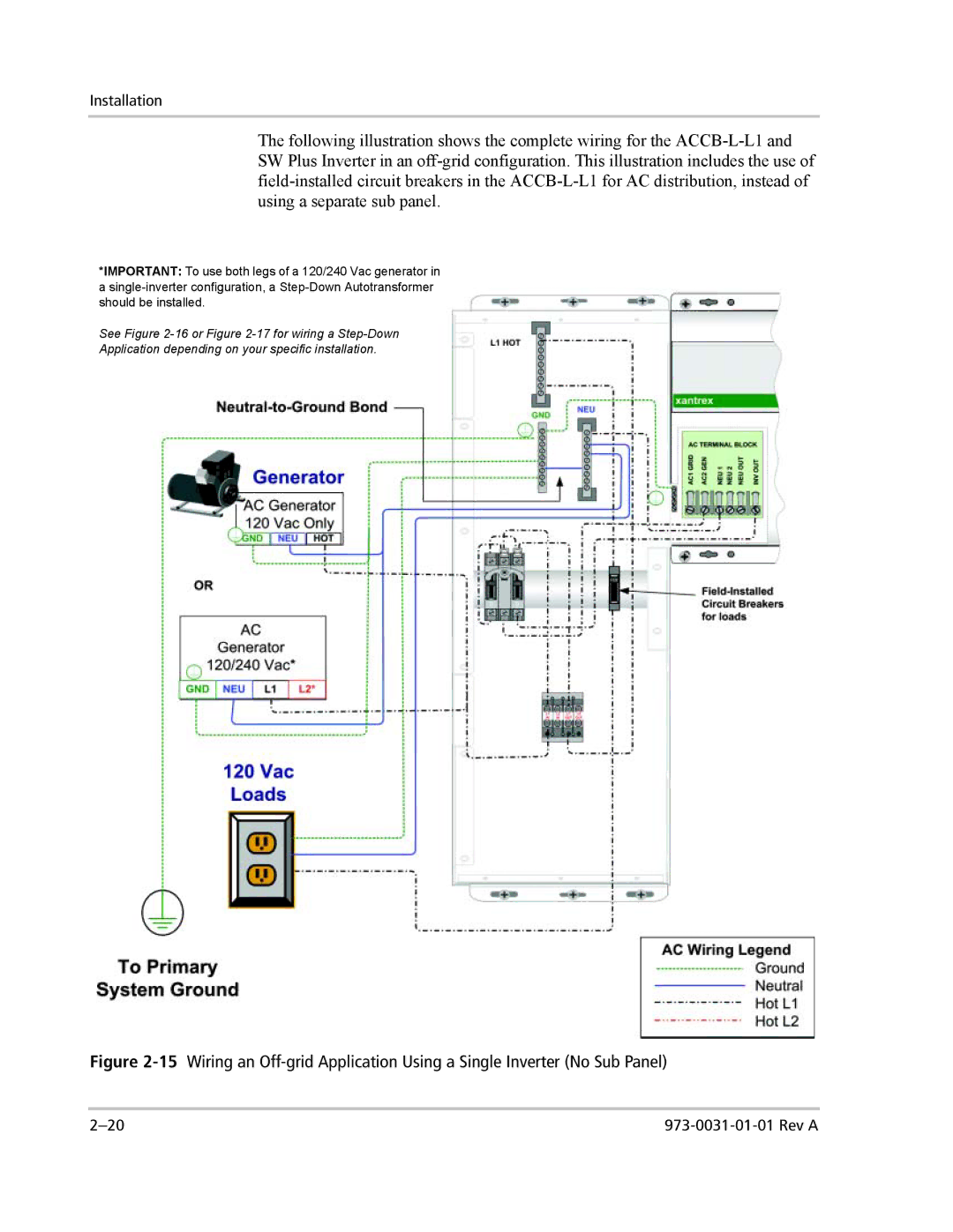 Xantrex Technology ACCB-L-L1 manual Installation 