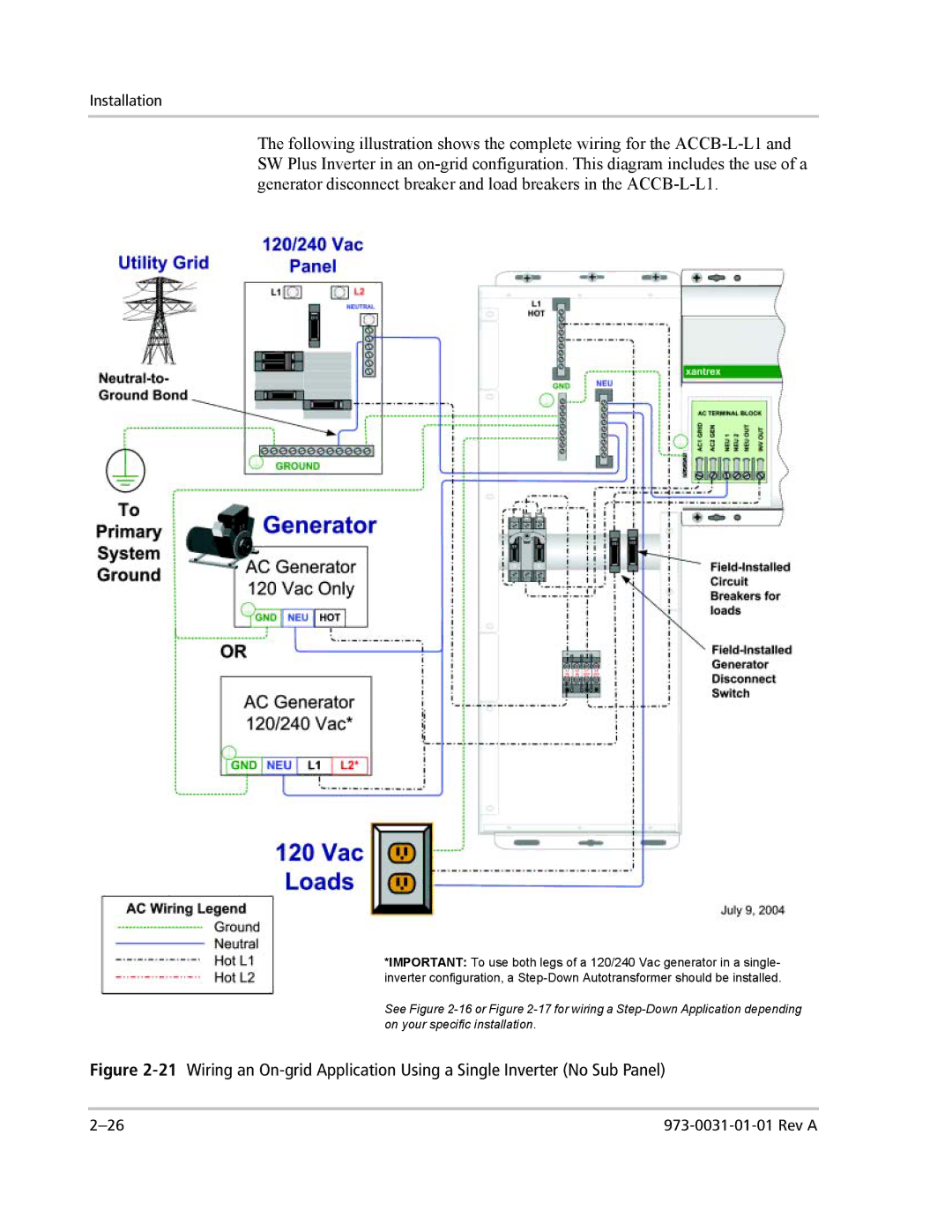 Xantrex Technology ACCB-L-L1 manual Installation 