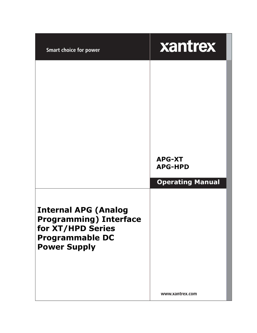 Xantrex Technology APG-XT, APG-HPD manual Apg-Xt Apg-Hpd 