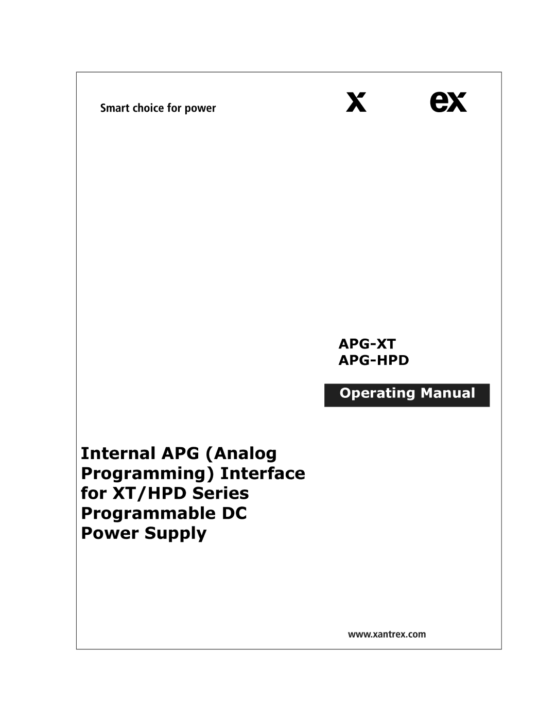 Xantrex Technology APG-HPD, APG-XT manual 