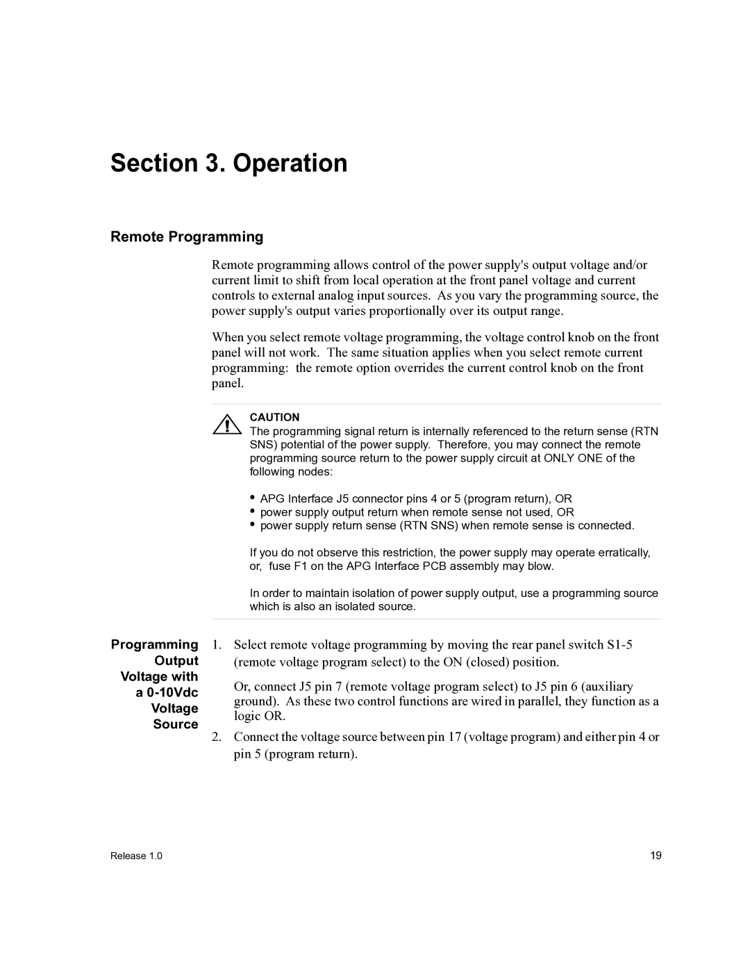 Xantrex Technology APG-XT, APG-HPD manual Remote Programming, Programming Output Voltage with 