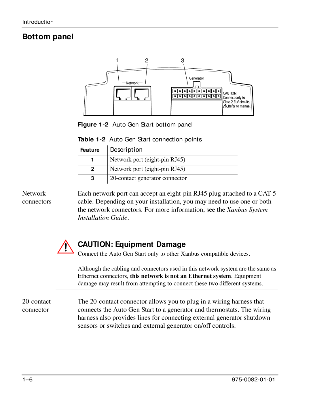 Xantrex Technology Automatic Generator manual Bottom panel, Installation Guide 