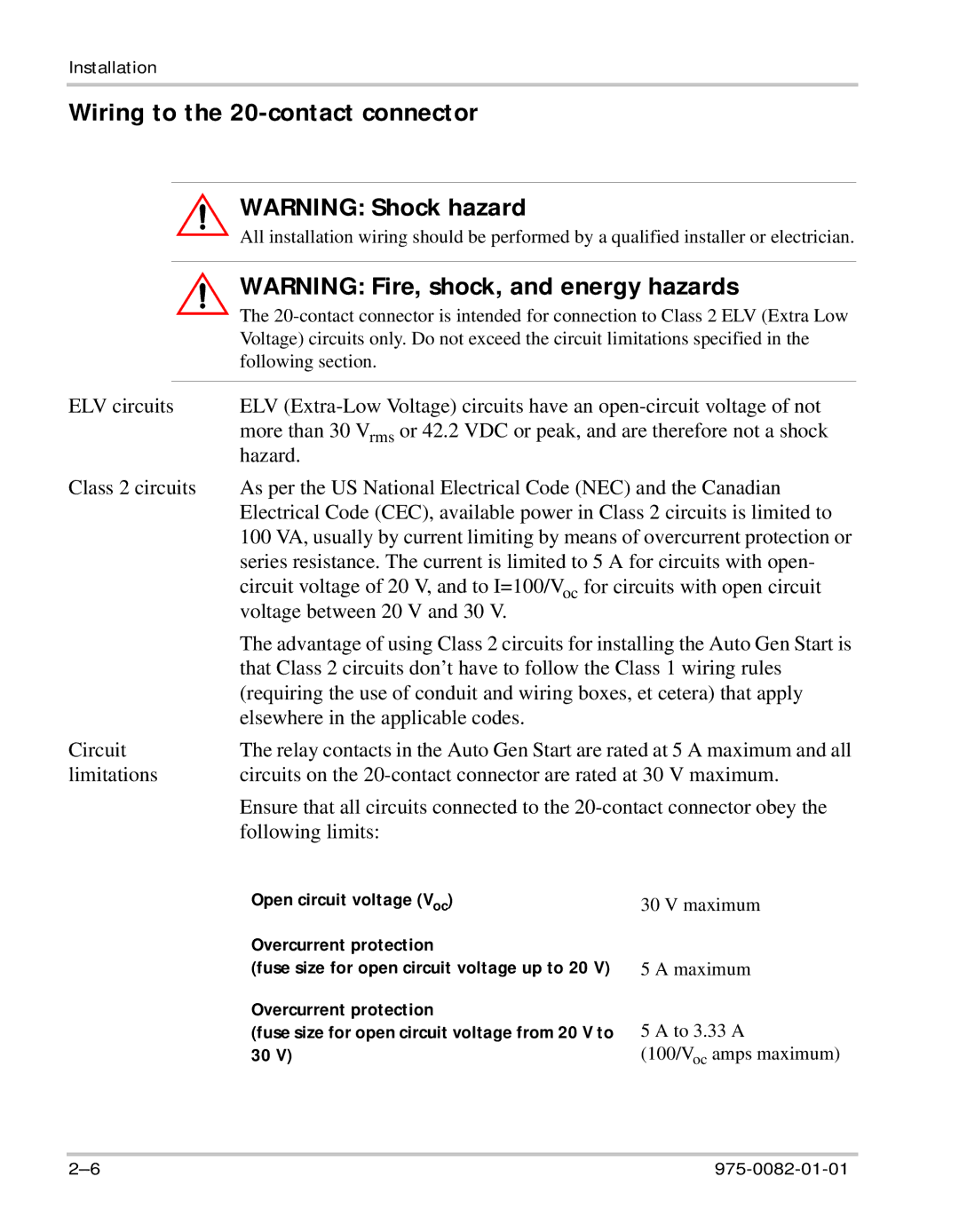 Xantrex Technology Automatic Generator manual Wiring to the 20-contact connector 