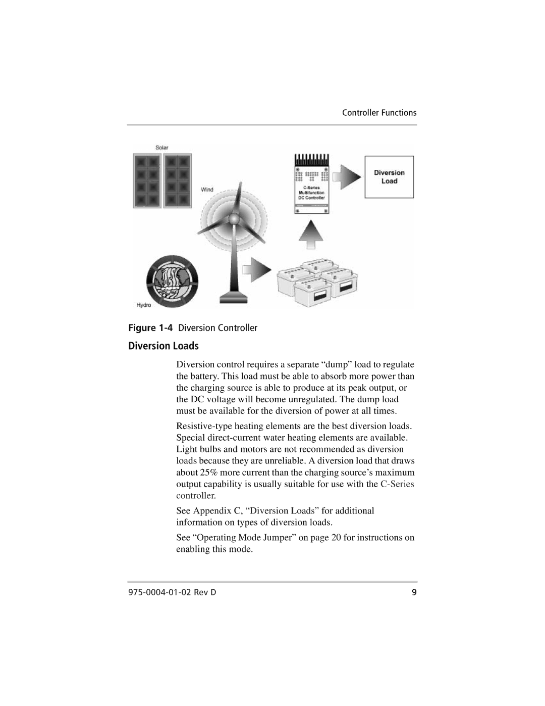 Xantrex Technology C60, C35, C40 owner manual Diversion Loads, 4Diversion Controller 