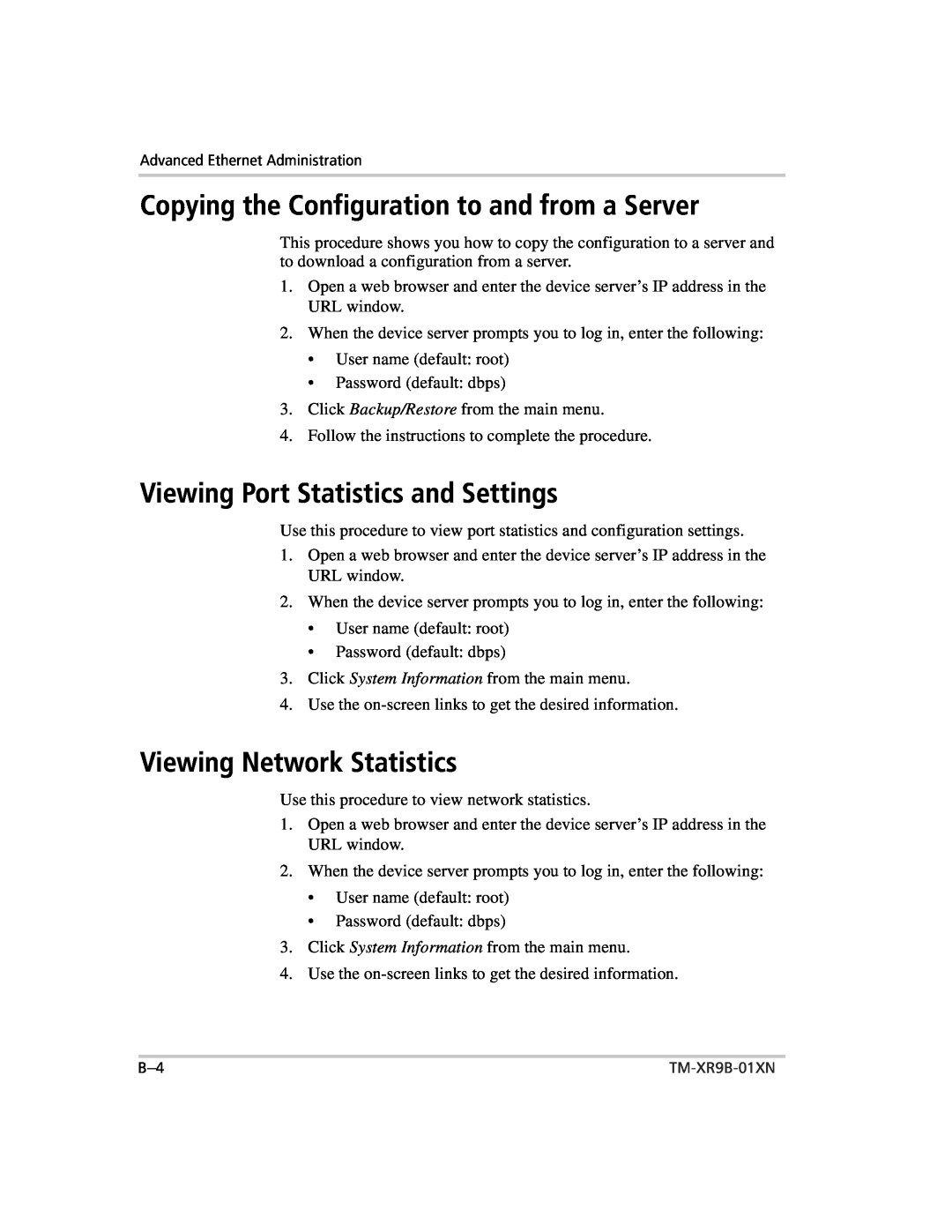 Xantrex Technology ENET-XFR3 manual Copying the Configuration to and from a Server, Viewing Port Statistics and Settings 