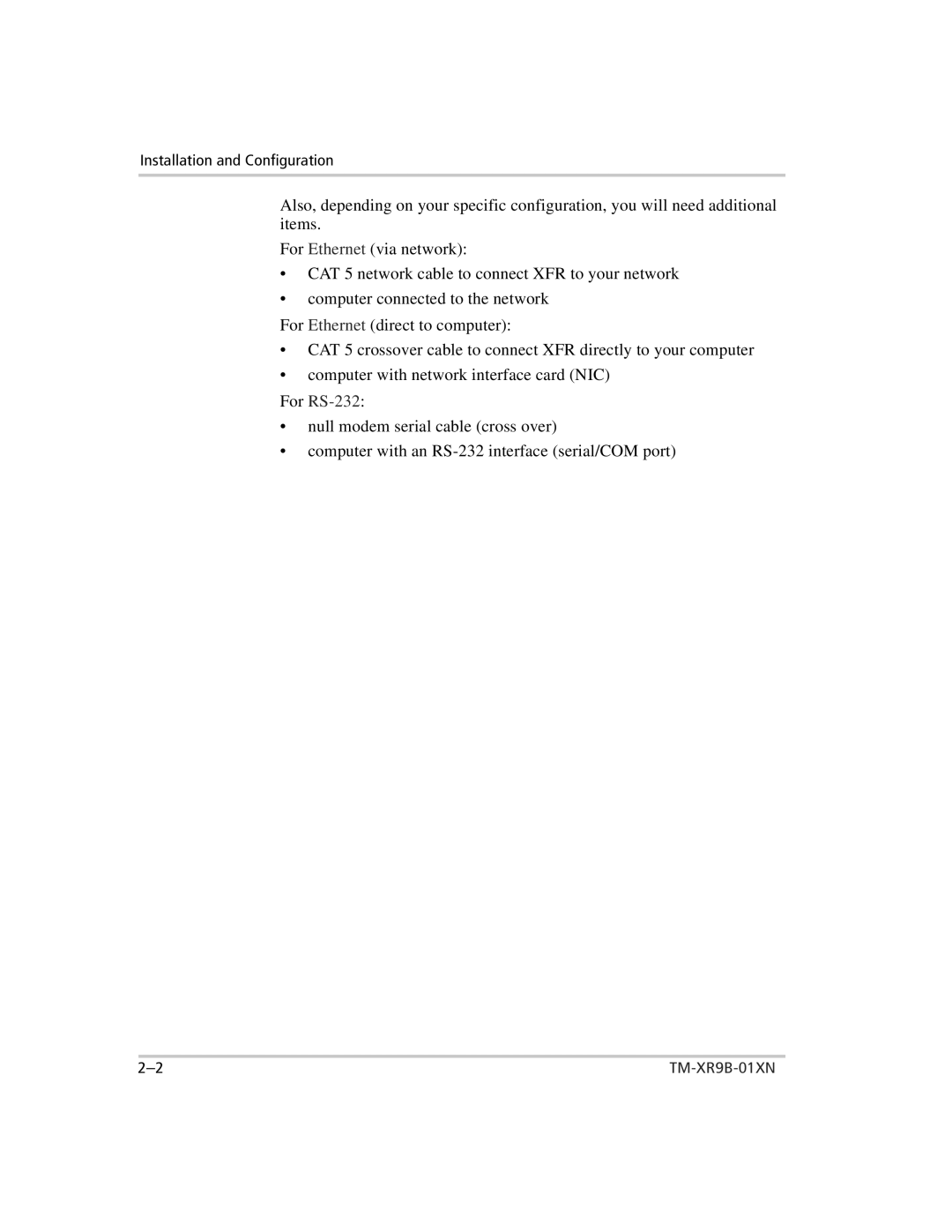 Xantrex Technology ENET-XFR3 manual For RS-232 