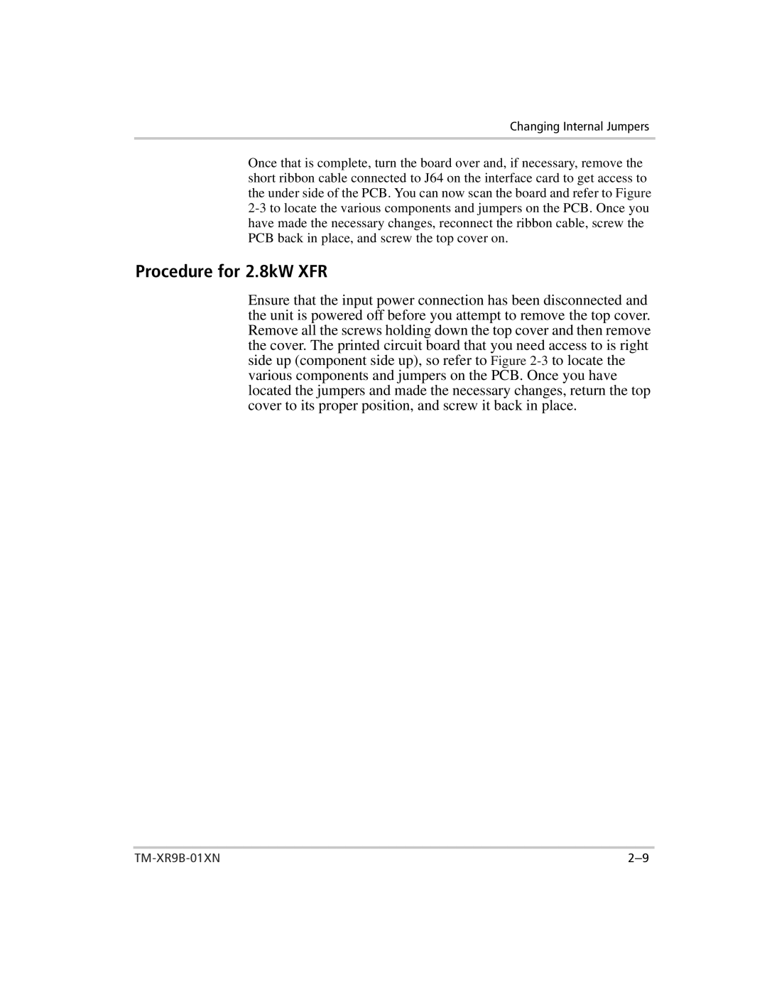 Xantrex Technology ENET-XFR3 manual Procedure for 2.8kW XFR 