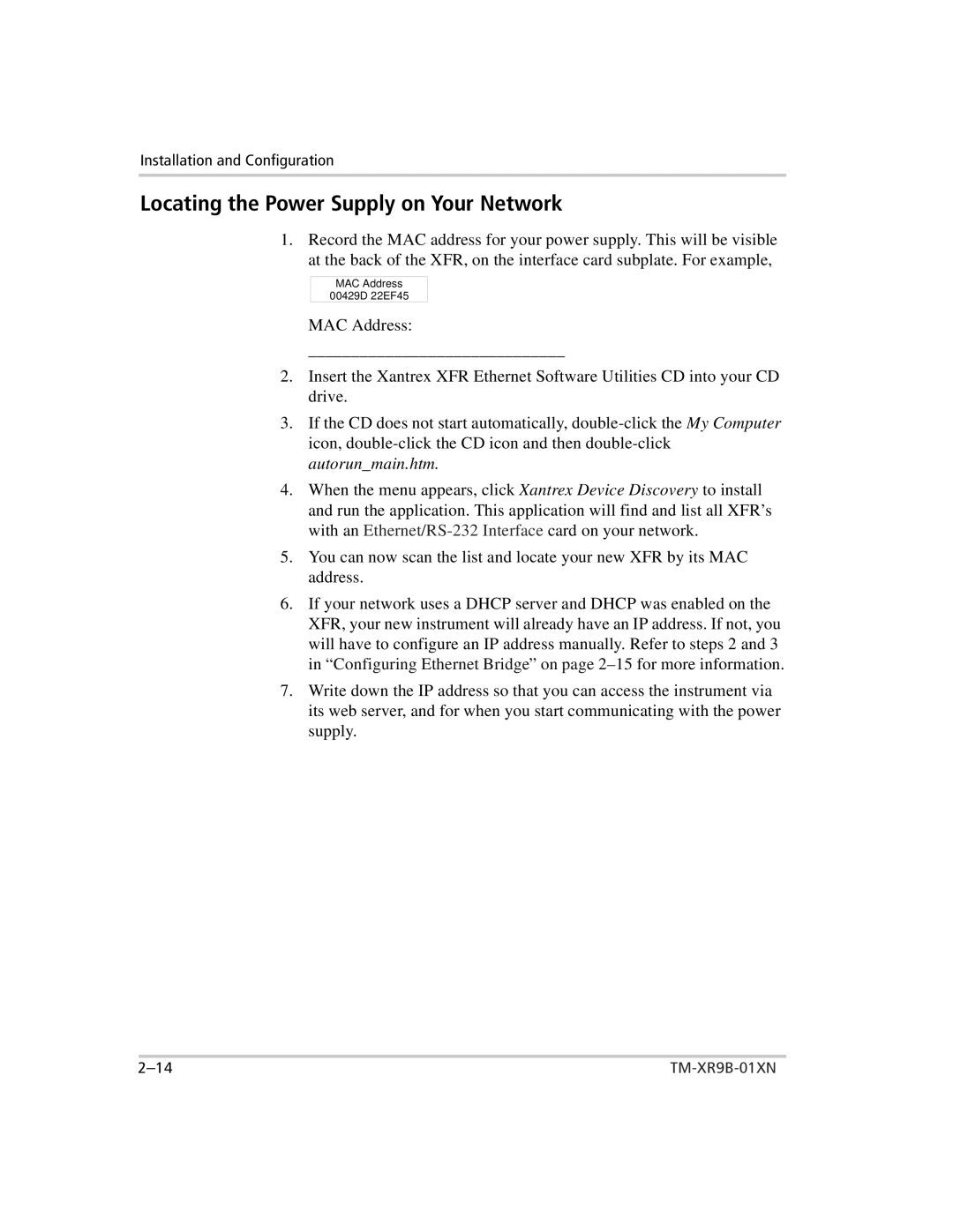 Xantrex Technology ENET-XFR3 manual Locating the Power Supply on Your Network 