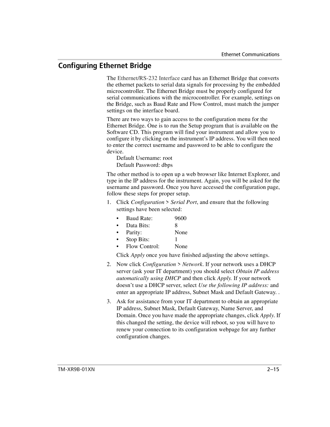 Xantrex Technology ENET-XFR3 manual Configuring Ethernet Bridge 