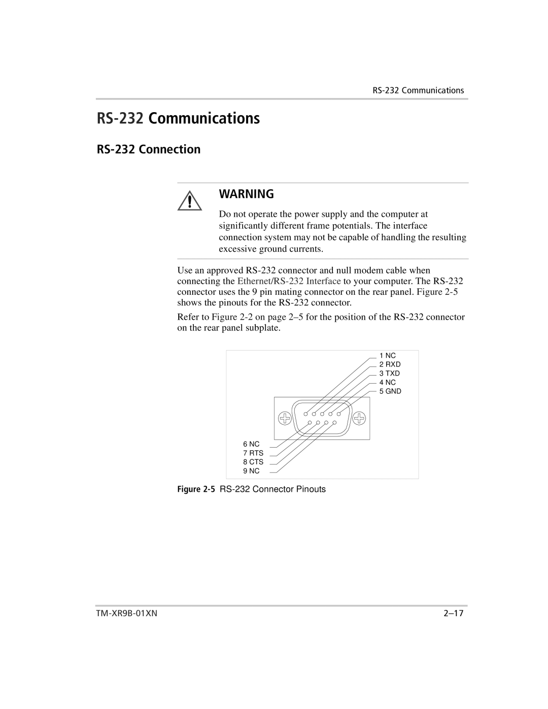 Xantrex Technology ENET-XFR3 manual RS-232Communications, RS-232 Connection 