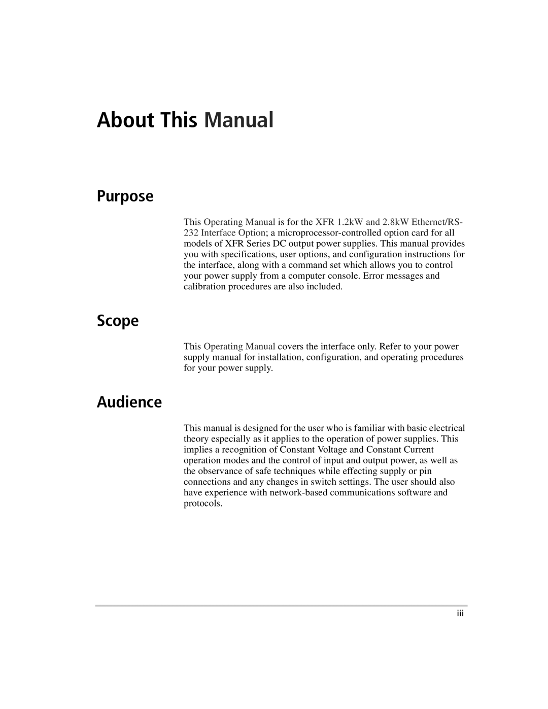 Xantrex Technology ENET-XFR3 manual Purpose, Scope, Audience 