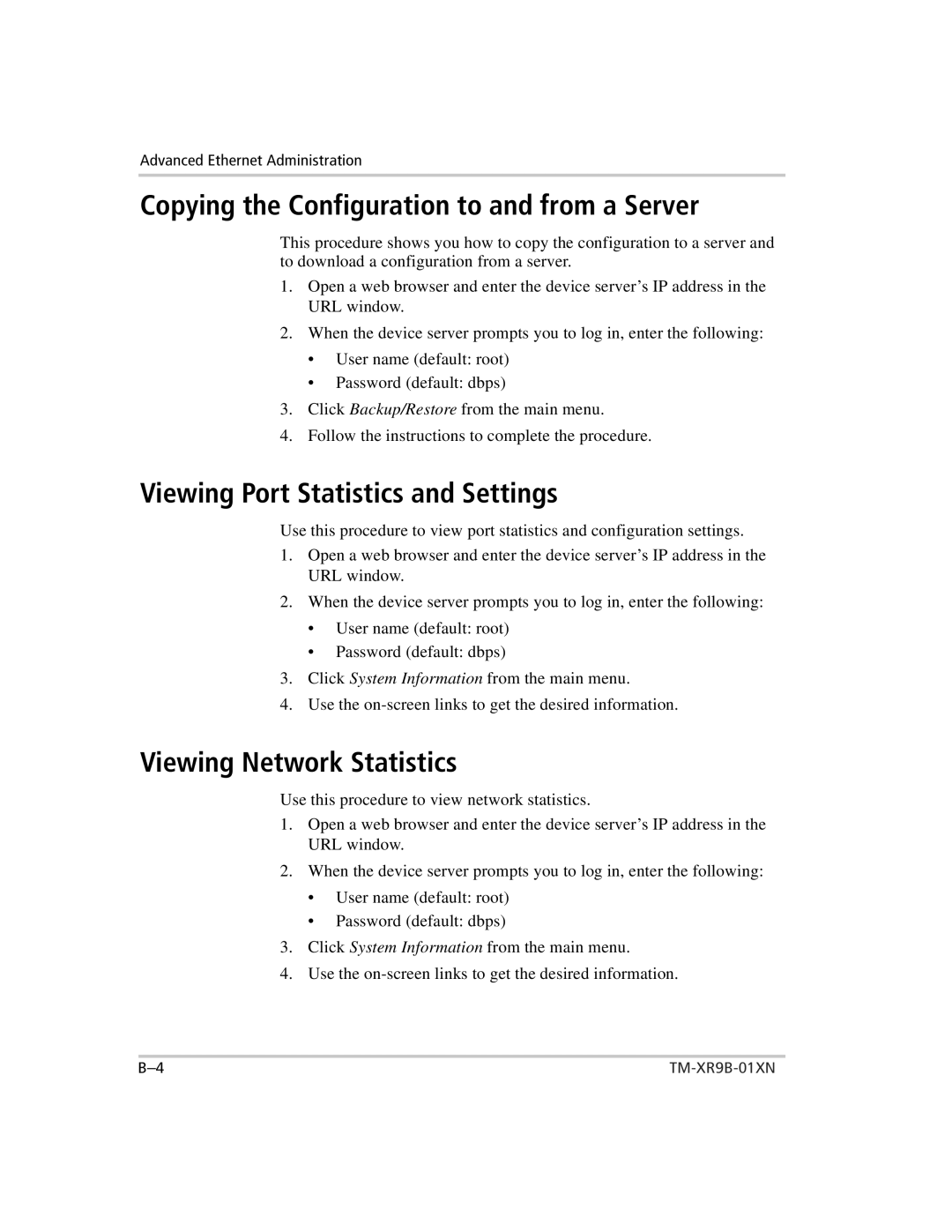 Xantrex Technology ENET-XFR3 manual Copying the Configuration to and from a Server, Viewing Port Statistics and Settings 