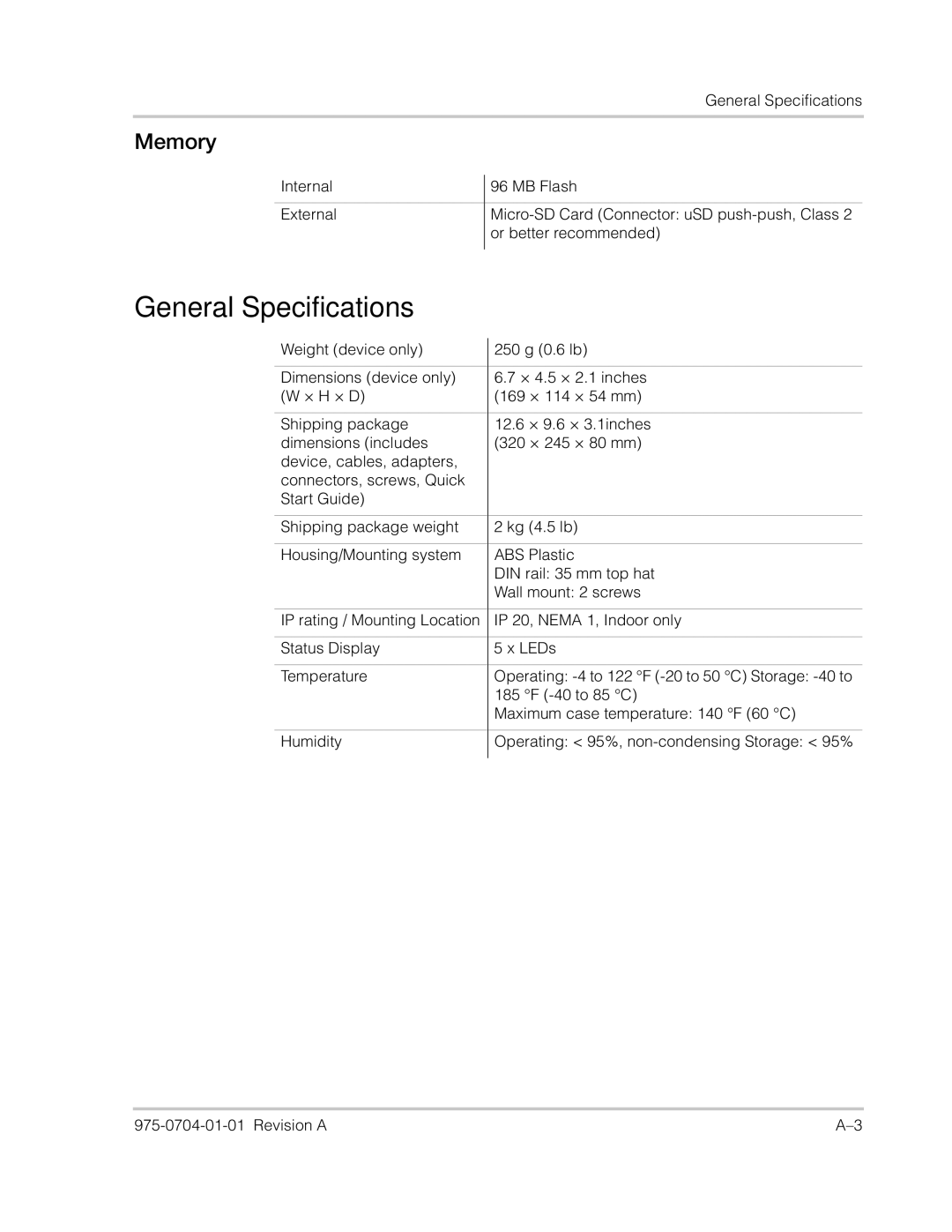 Xantrex Technology Freedom SW Series manual General Specifications, Memory 