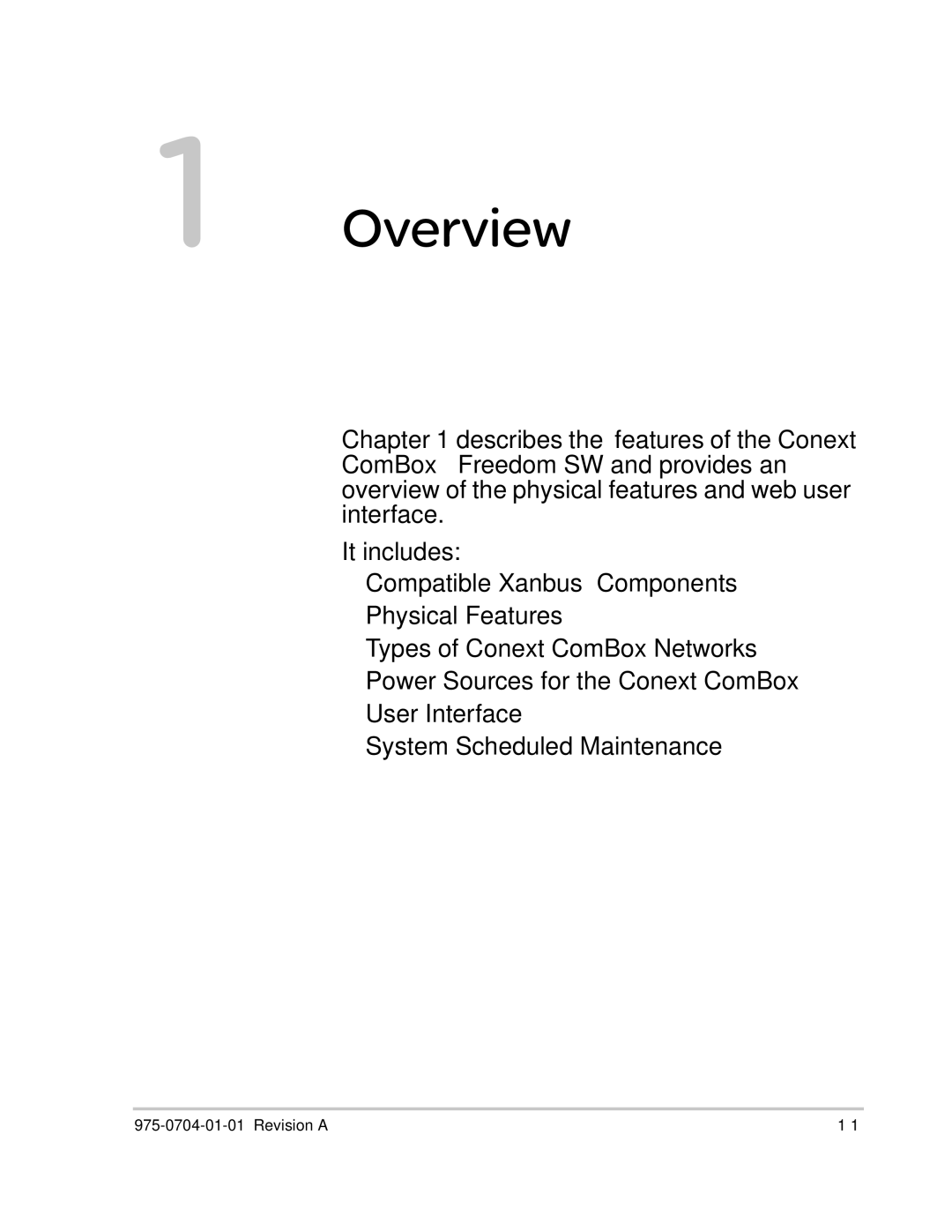 Xantrex Technology Freedom SW Series manual Overview 