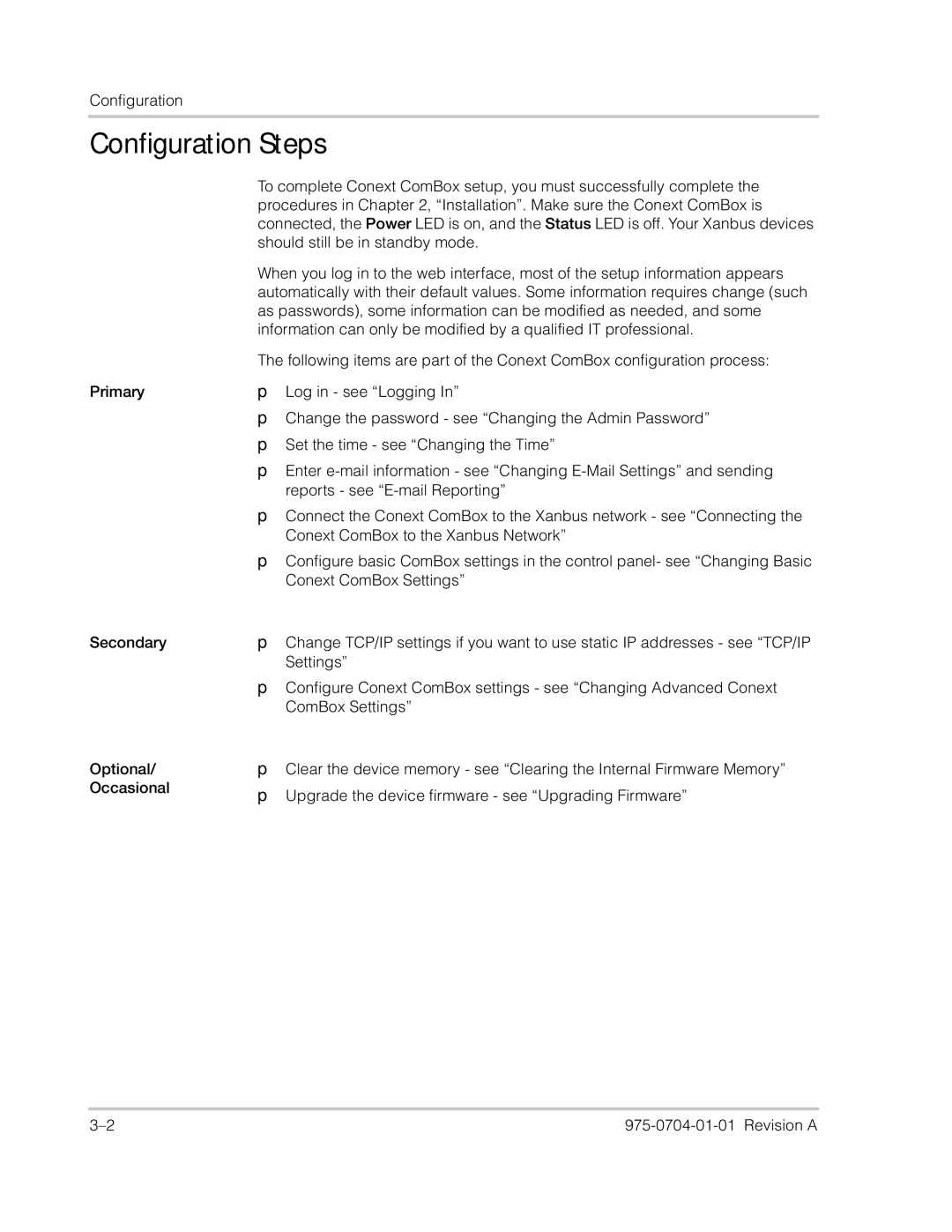 Xantrex Technology Freedom SW Series manual Configuration Steps 