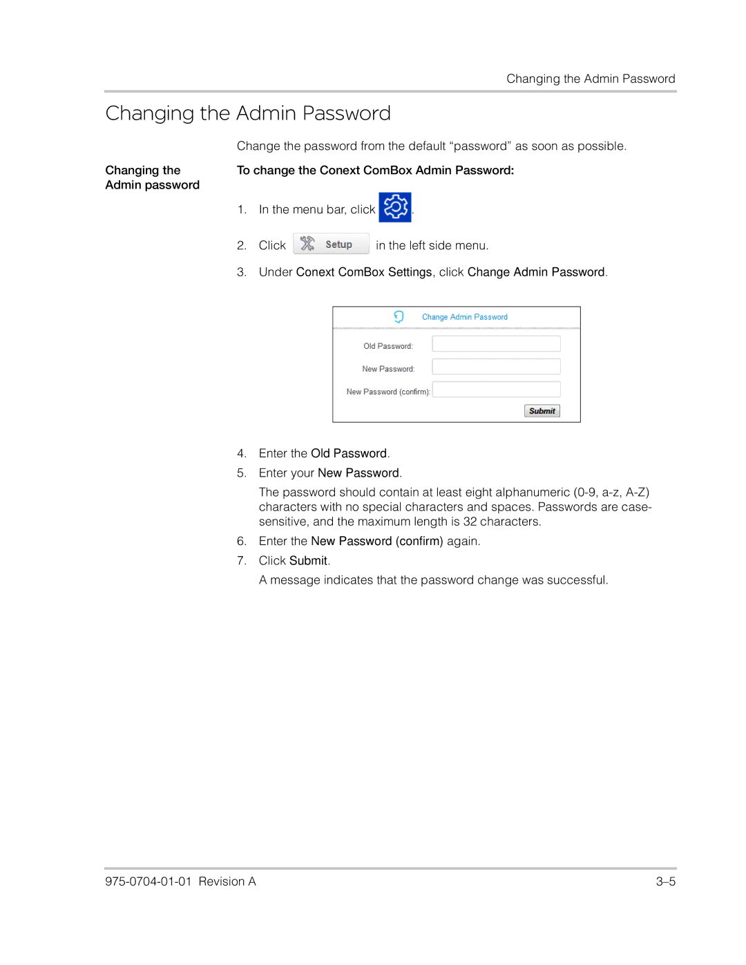 Xantrex Technology Freedom SW Series manual Changing the Admin Password 