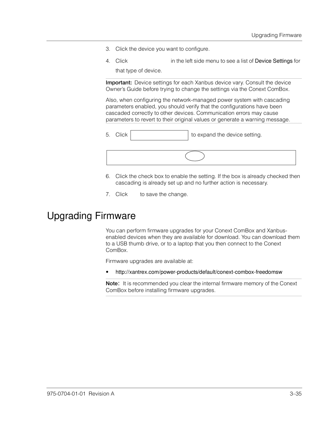 Xantrex Technology Freedom SW Series manual Upgrading Firmware 