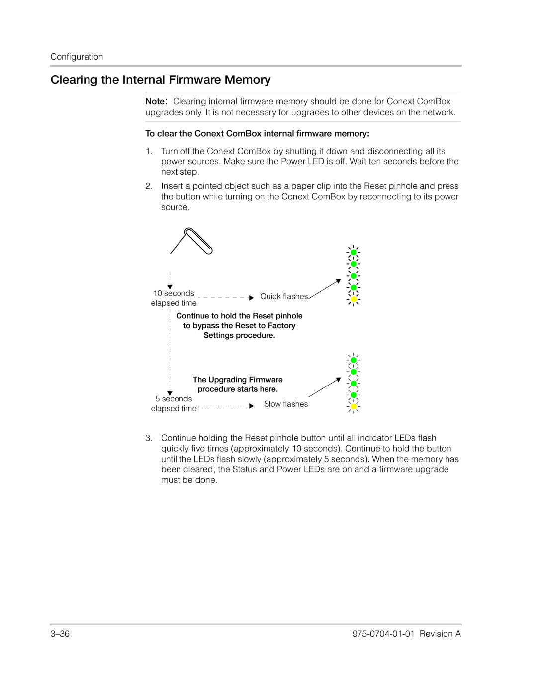 Xantrex Technology Freedom SW Series manual Clearing the Internal Firmware Memory 