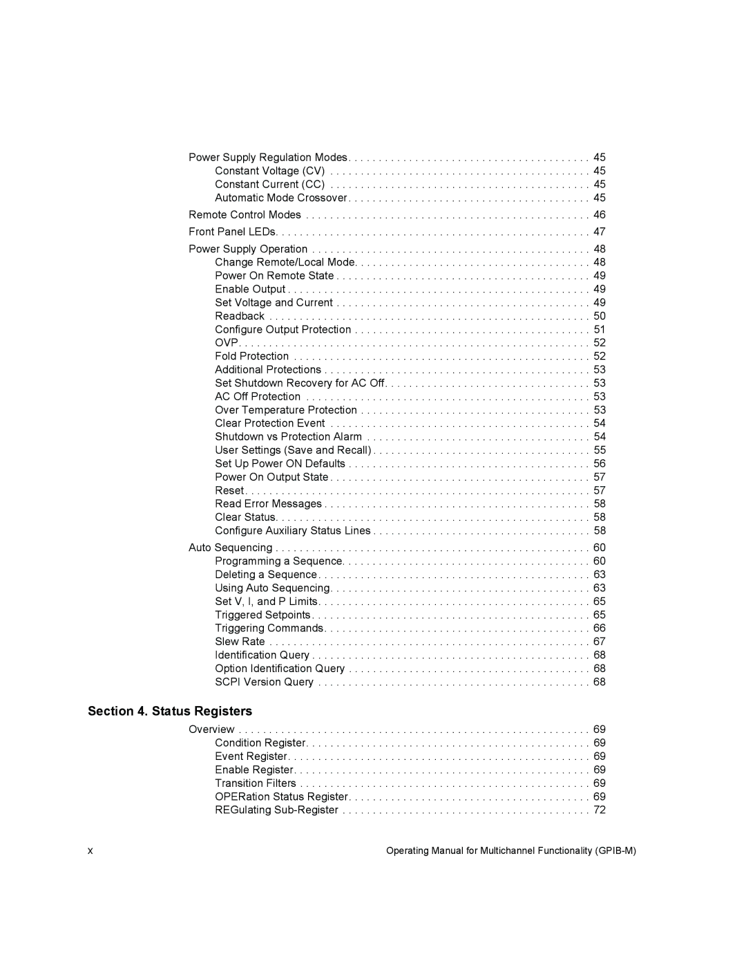 Xantrex Technology GPIB-M-XHR, GPIB-M-XT, GPIB-M-XPD, GPIB-M-XFR3, GPIB-M-HPD manual Status Registers 