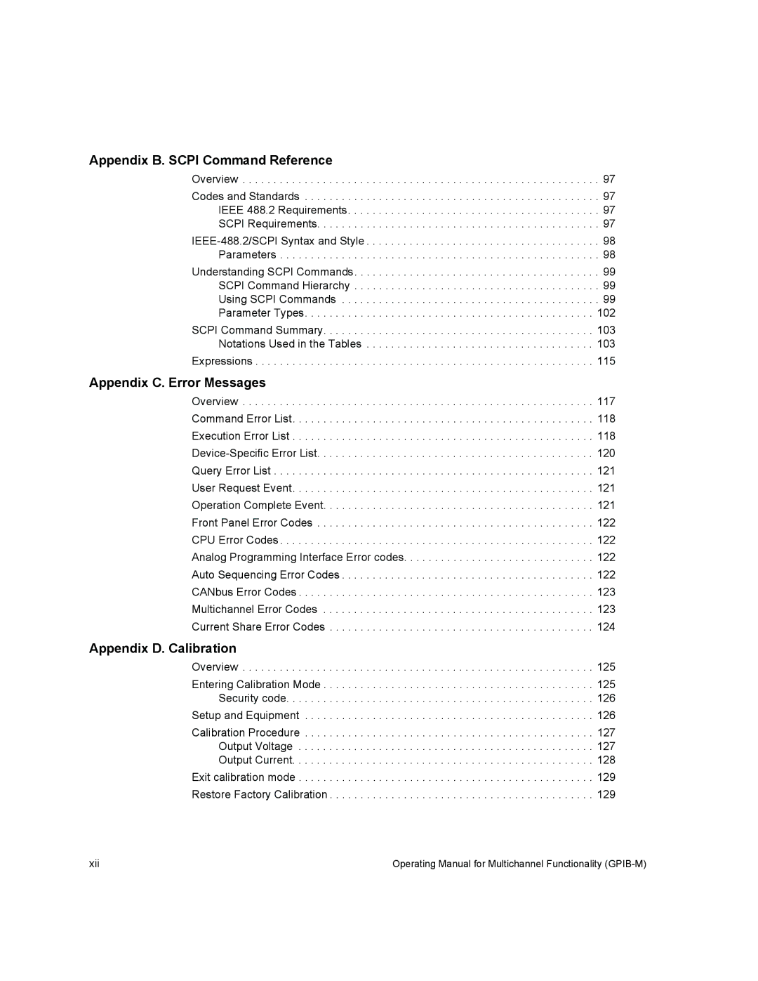 Xantrex Technology GPIB-M-XT, GPIB-M-XHR, GPIB-M-XPD, GPIB-M-XFR3, GPIB-M-HPD manual Appendix B. Scpi Command Reference 