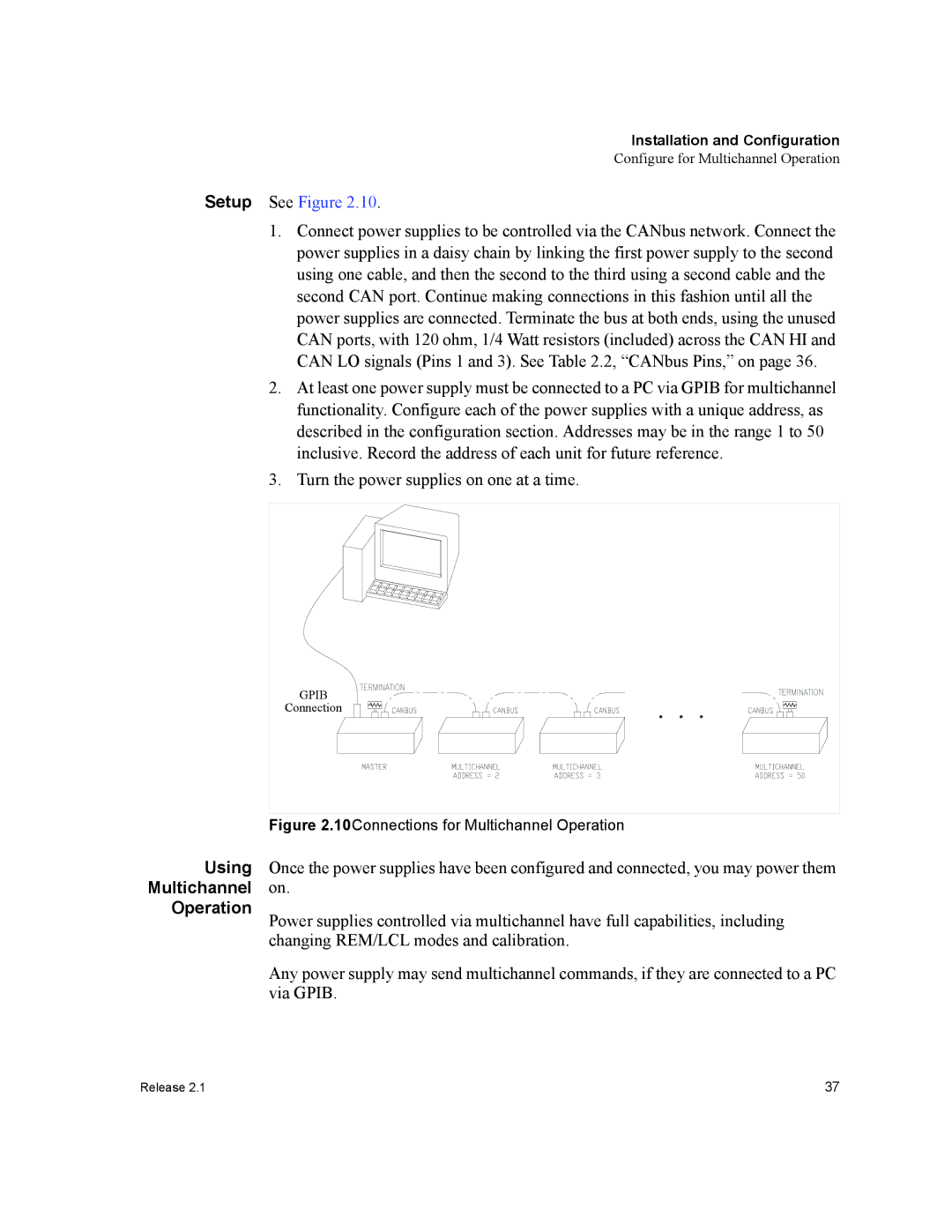 Xantrex Technology GPIB-M-XPD, GPIB-M-XHR, GPIB-M-XT, GPIB-M-XFR3, GPIB-M-HPD manual Using, Operation, Multichannel 