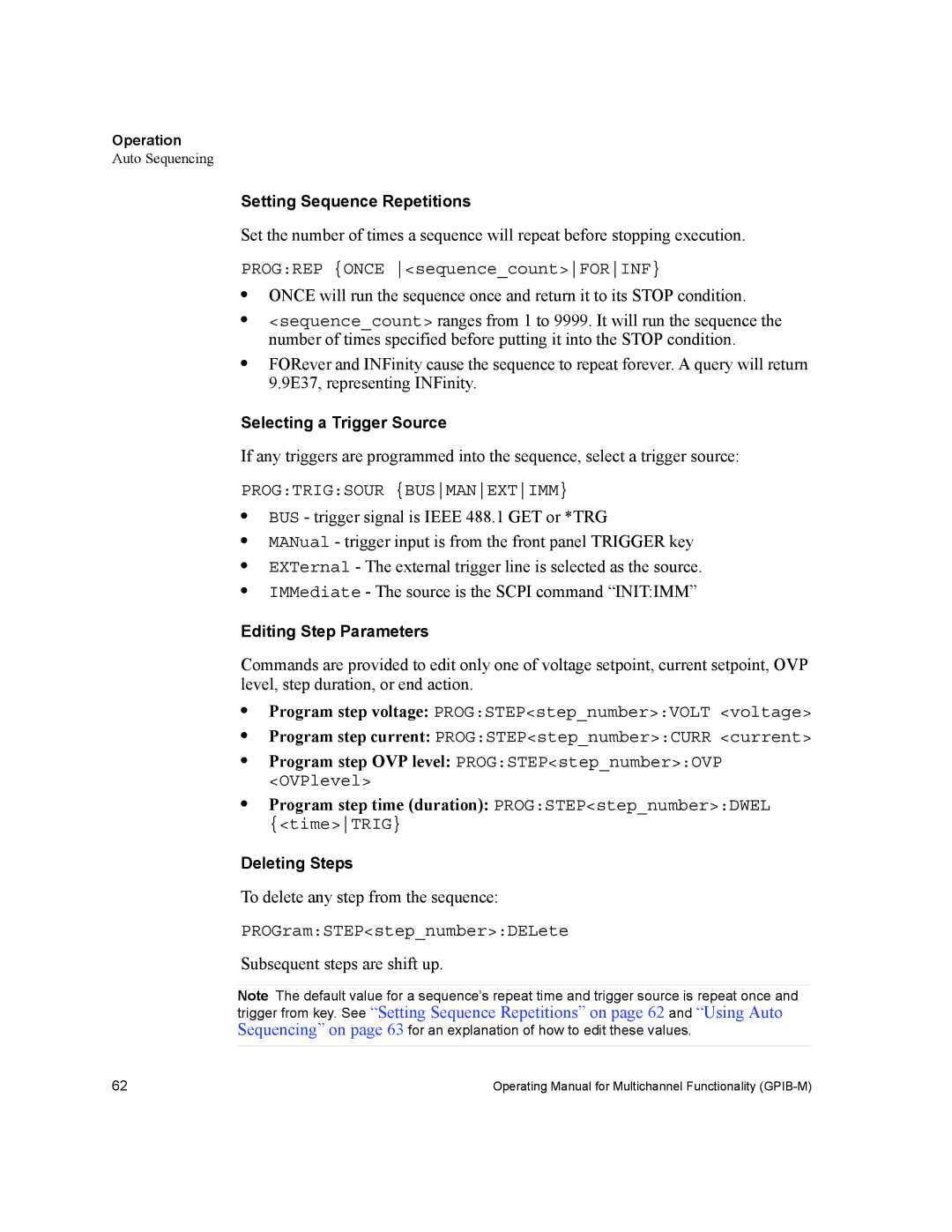 Xantrex Technology GPIB-M-XFR3, GPIB-M-XHR, GPIB-M-XT, GPIB-M-XPD, GPIB-M-HPD manual To delete any step from the sequence 