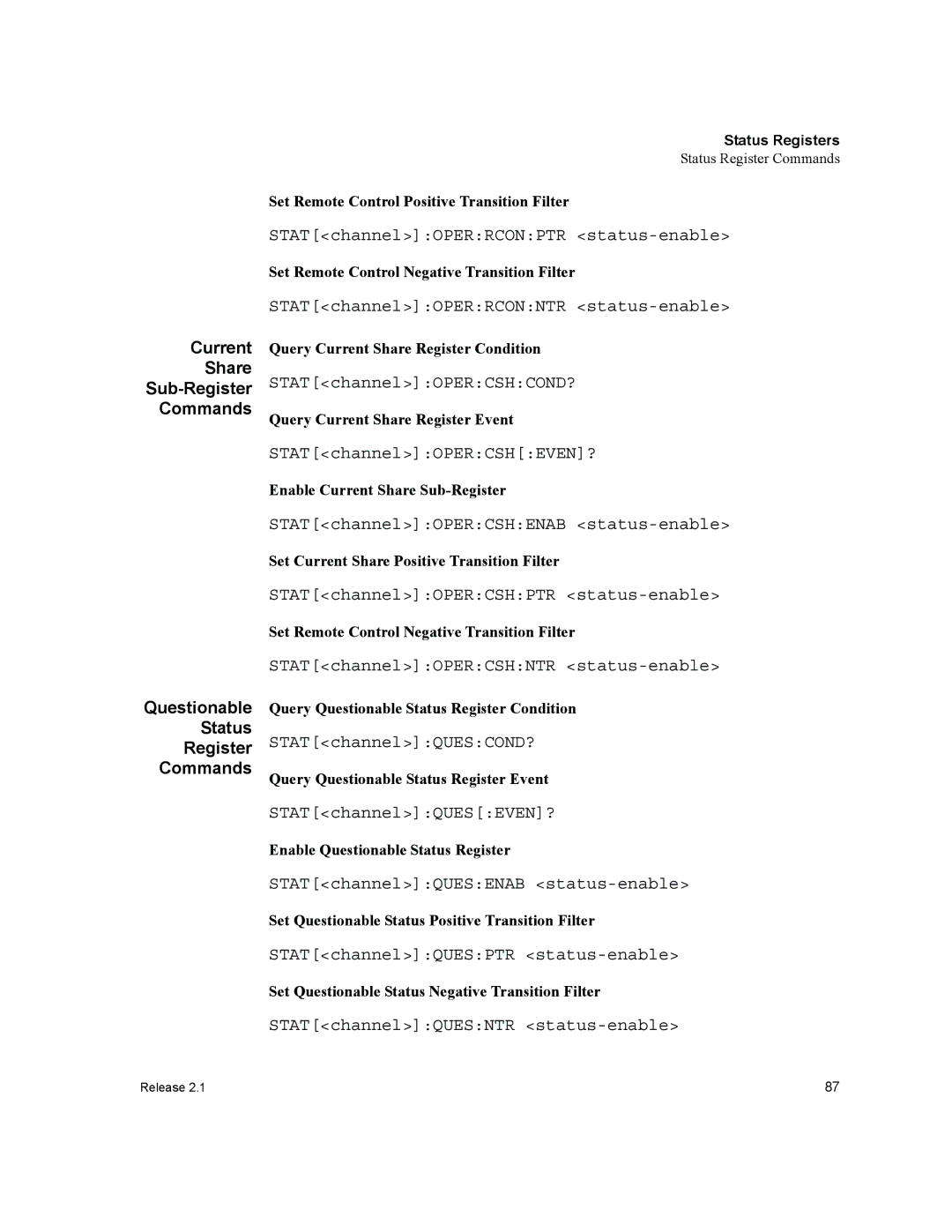 Xantrex Technology GPIB-M-HPD, GPIB-M-XHR, GPIB-M-XFR, GPIB-M-XT, GPIB-M-XPD manual STATchannelOPERCSHEVEN?, Questionable 