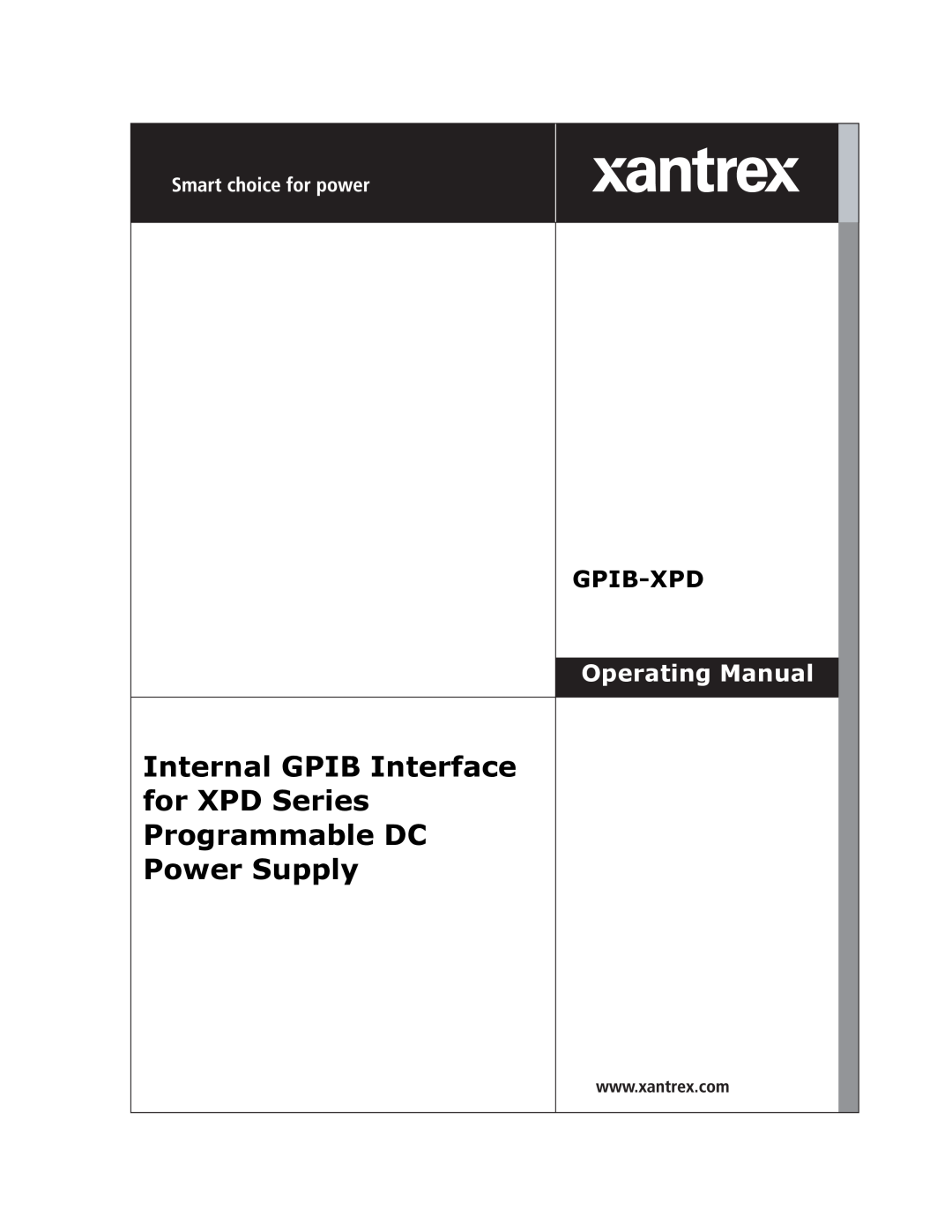 Xantrex Technology GPIB-XPD manual Internal GPIB Interface for XPD Series Programmable DC Power Supply, Gpib-Xpd 
