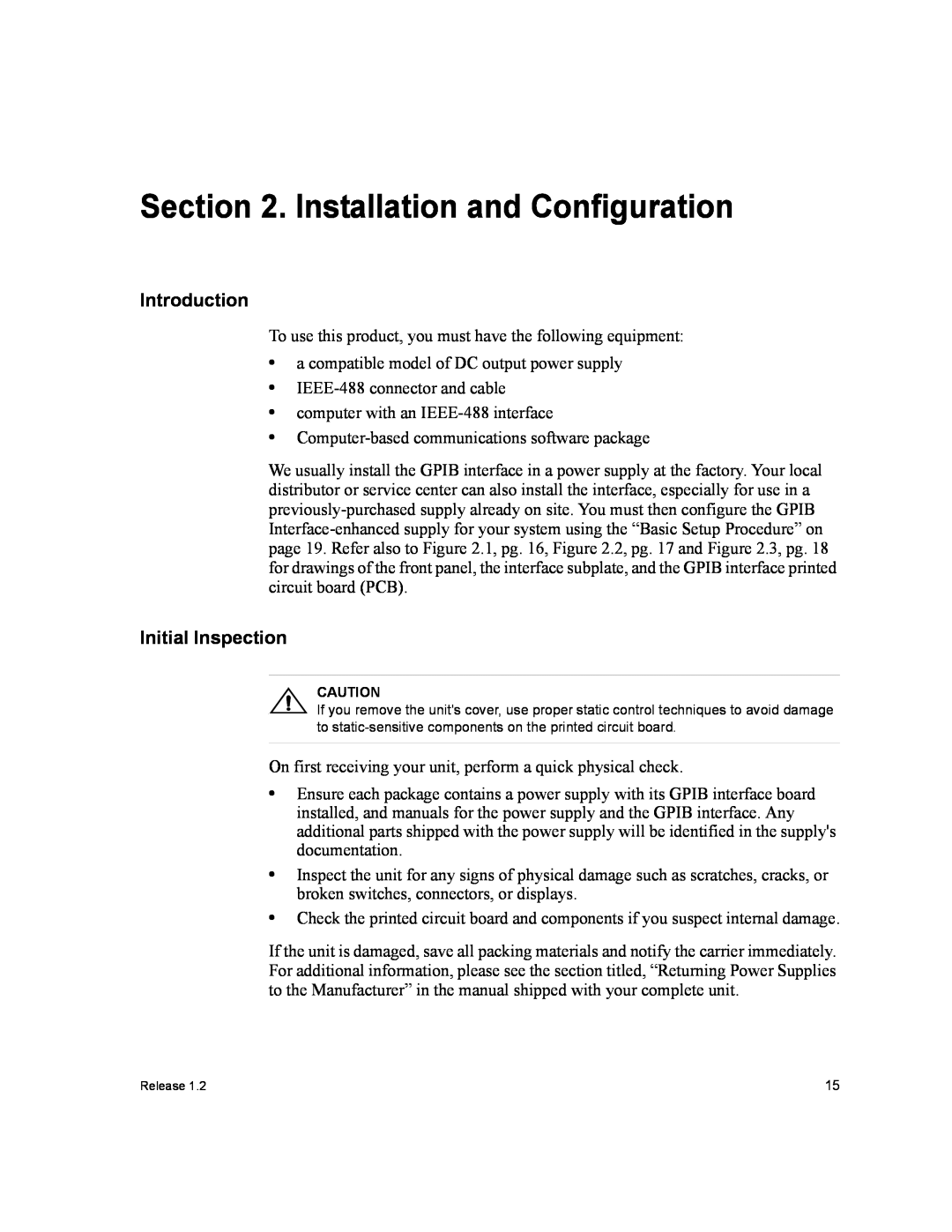 Xantrex Technology GPIB-XPD manual Installation and Configuration, Introduction, Initial Inspection 