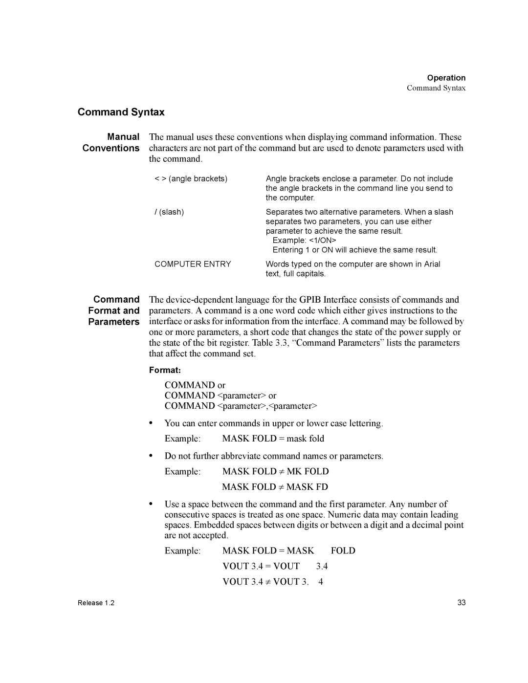 Xantrex Technology GPIB-XPD manual Command Syntax, Computer Entry, Format 