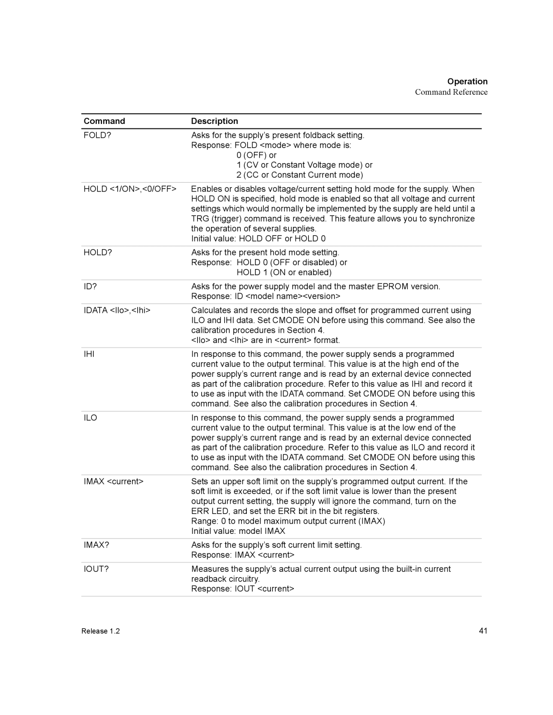 Xantrex Technology GPIB-XPD manual Response Fold mode where mode is 