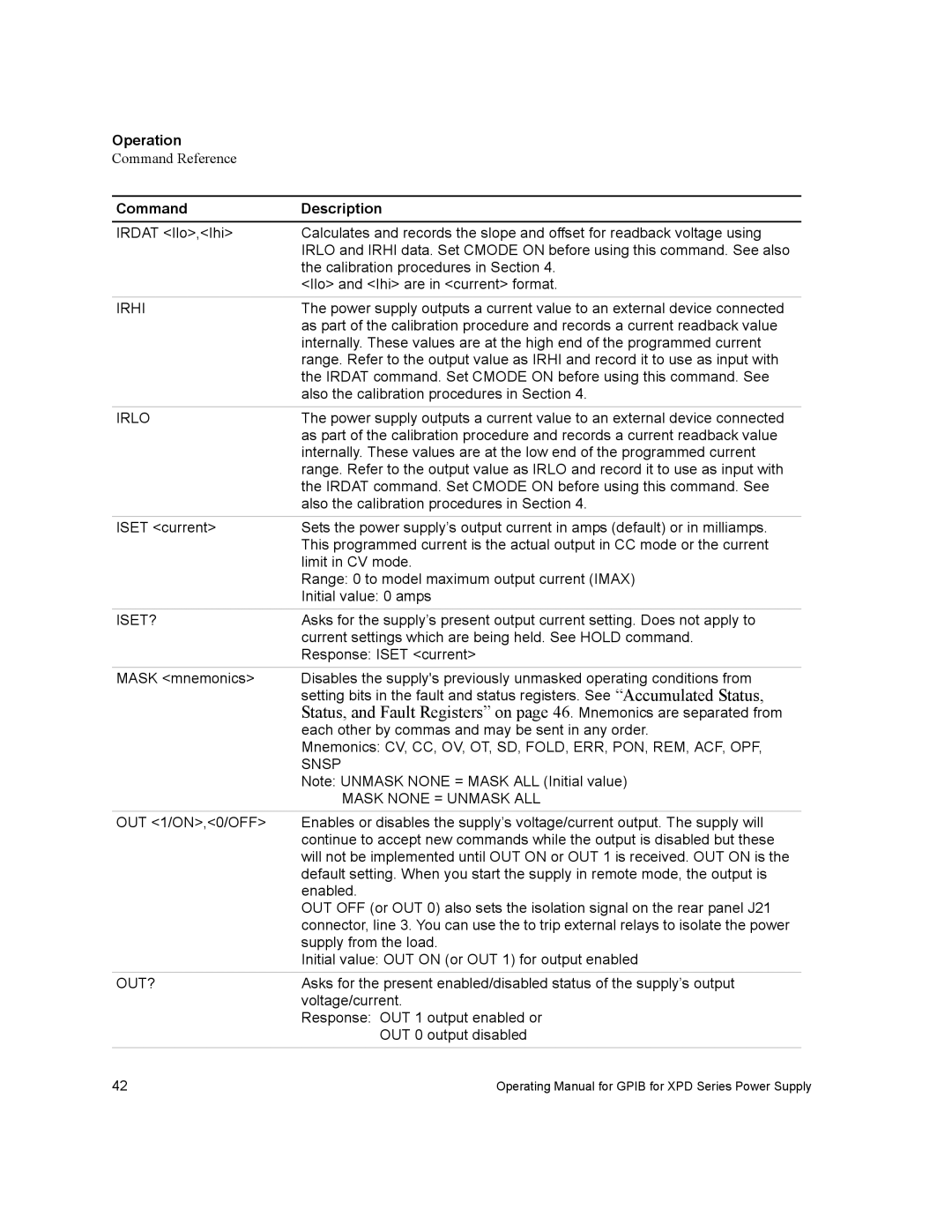 Xantrex Technology GPIB-XPD manual Snsp, Mask None = Unmask ALL 