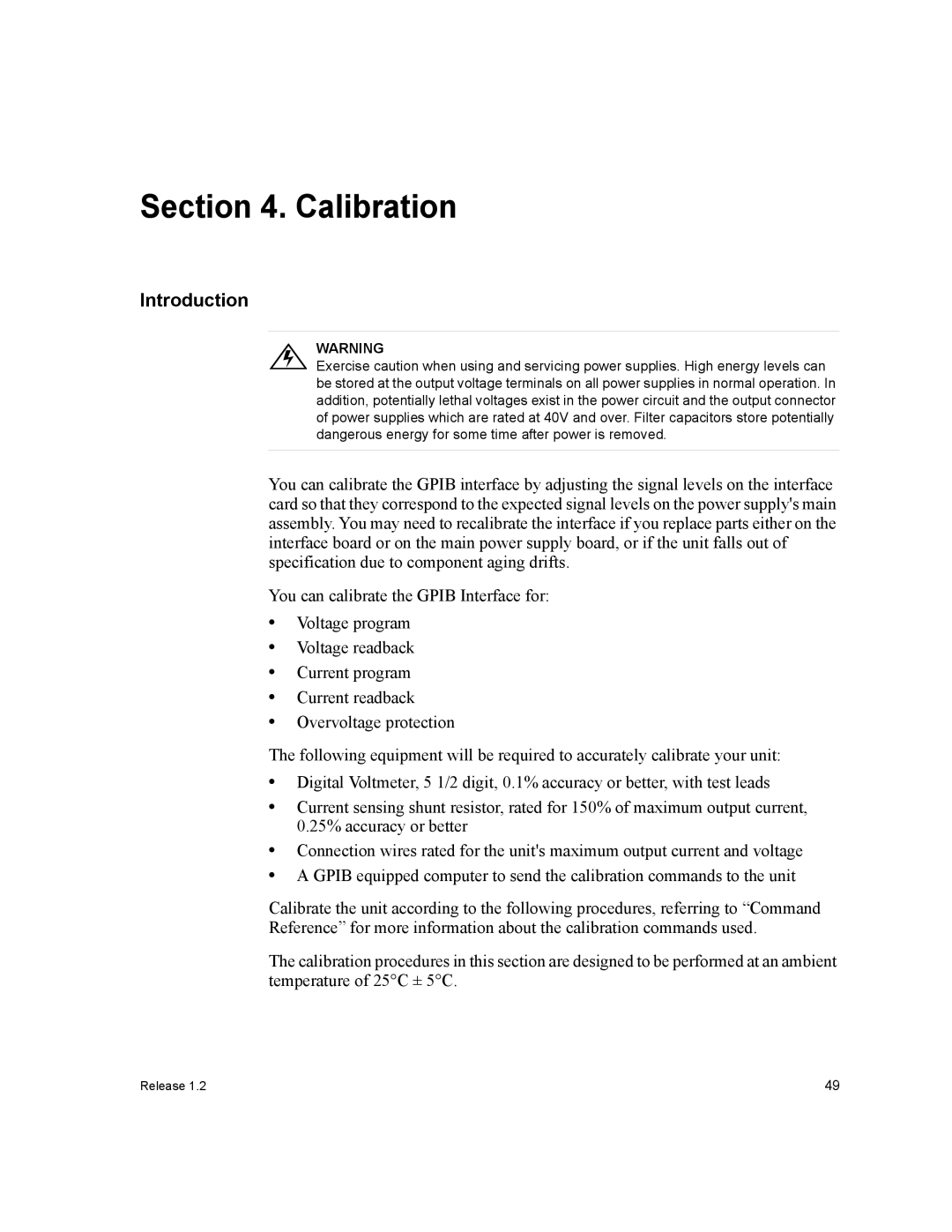 Xantrex Technology GPIB-XPD manual Calibration 